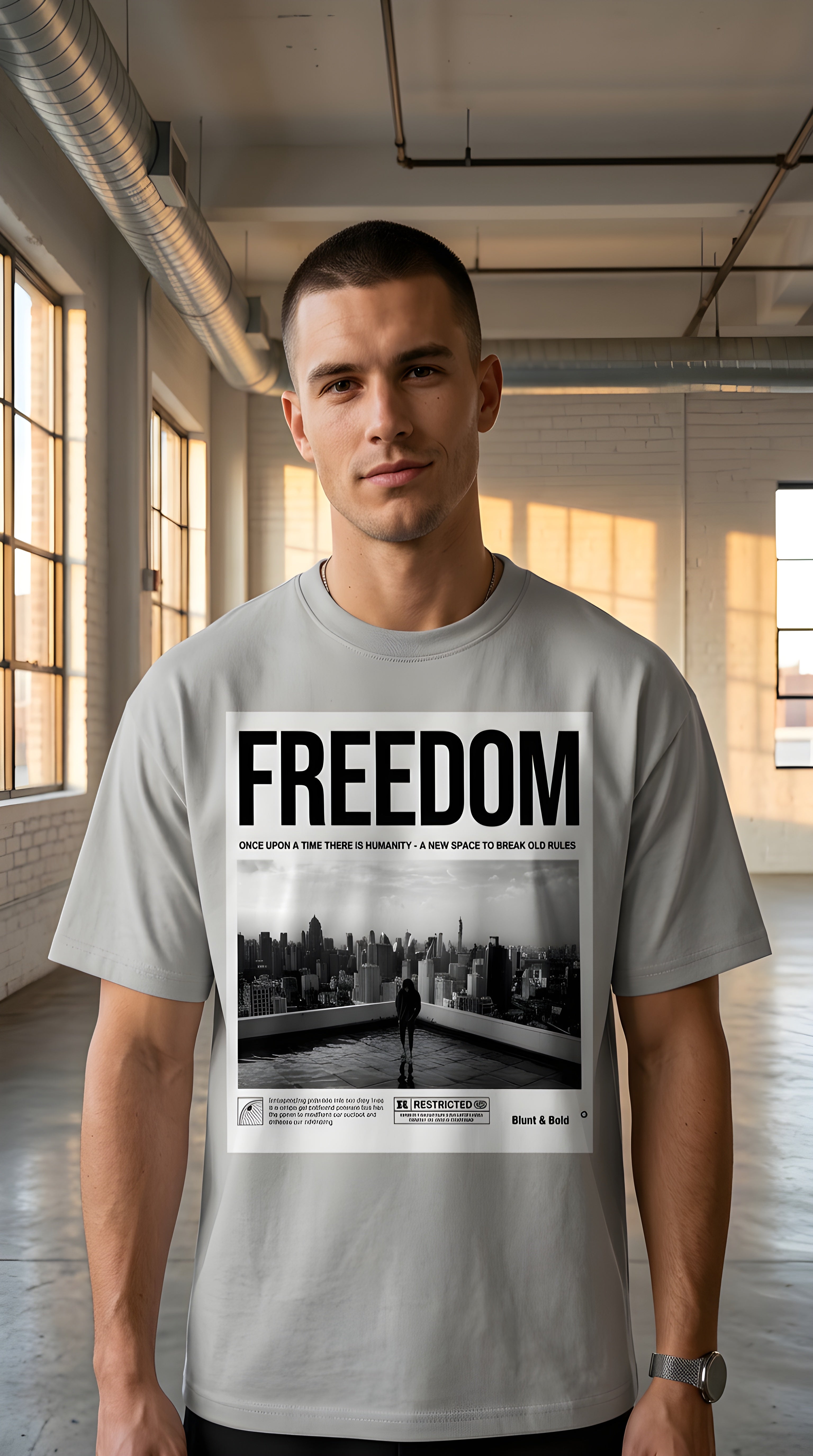 Mens 'FREEDOM'  Boxy Coolmax Tee