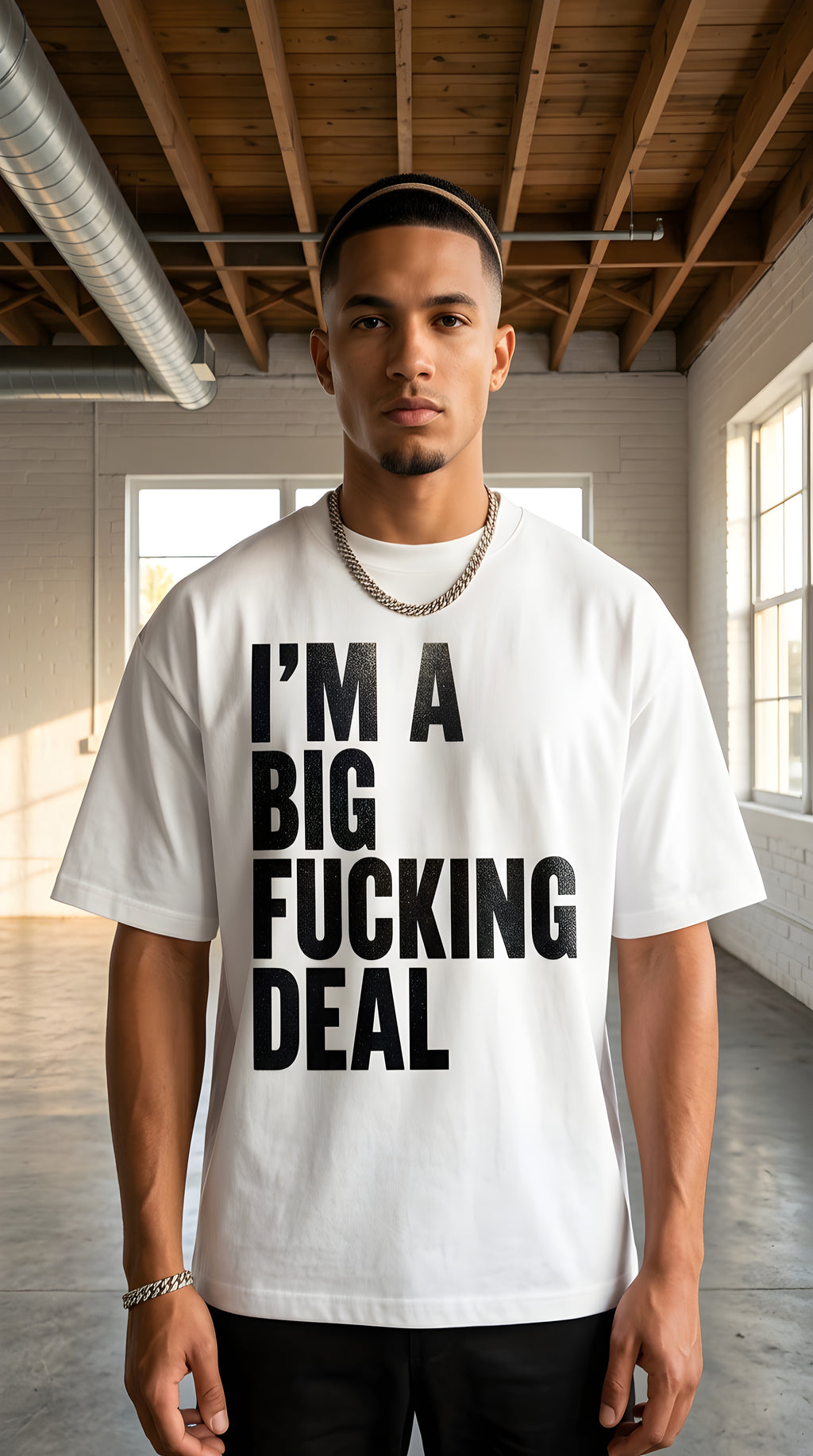 Mens 'BIG FUCKING DEAL' Vintage Washed Boxy Tee