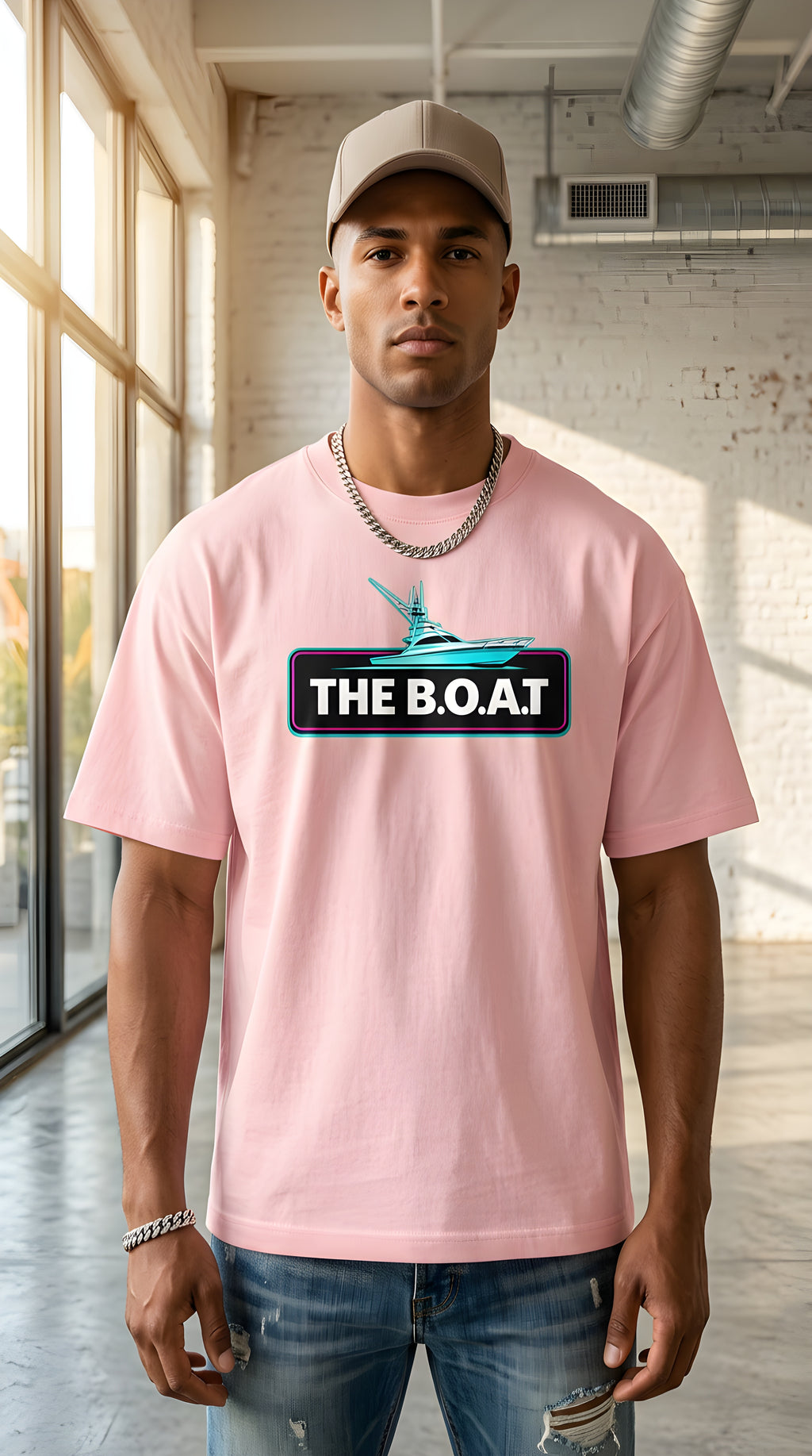 Mens 'THE B.O.A.T' Vintage Wash Boxy Tee