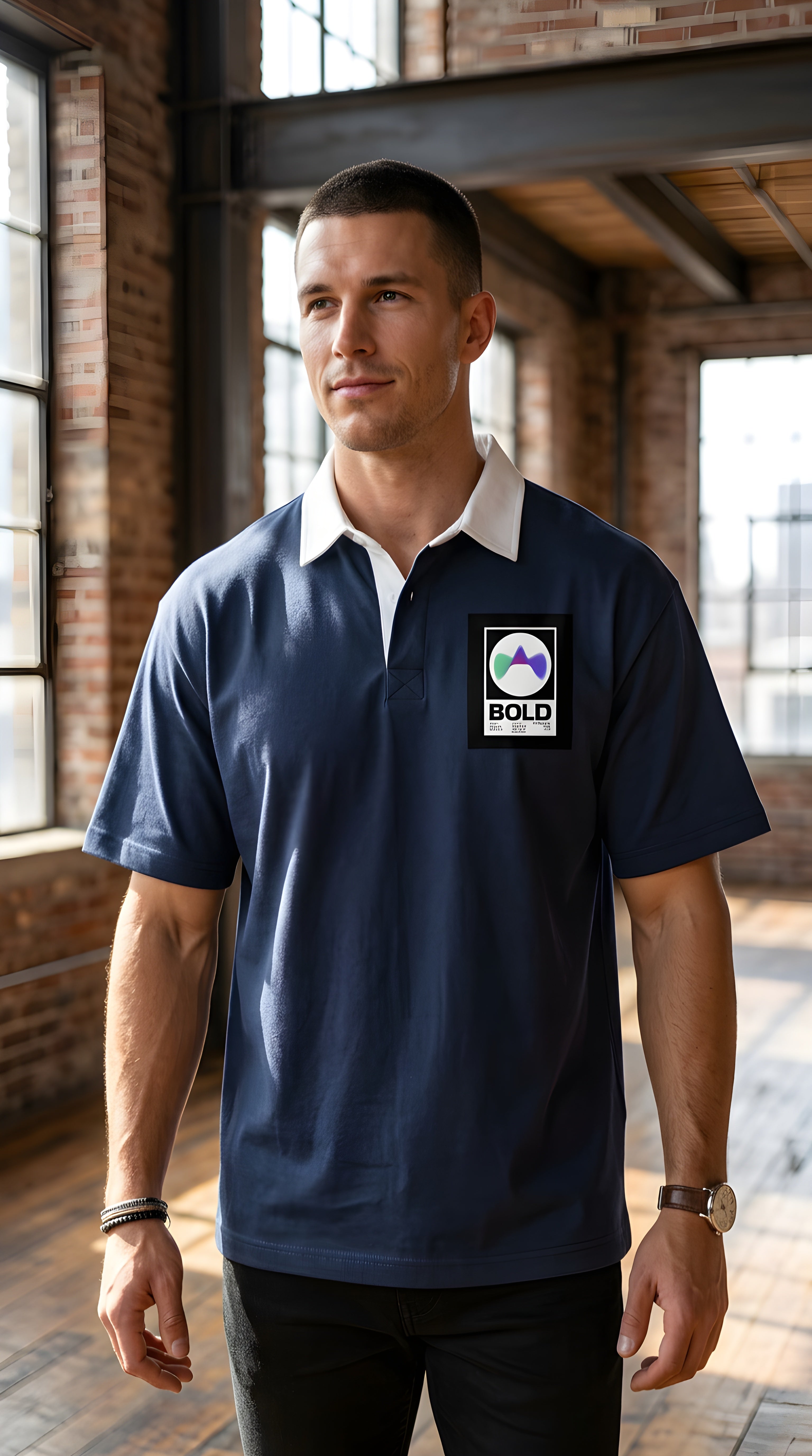 Mens Bold Essential Contrast Polo Shirt