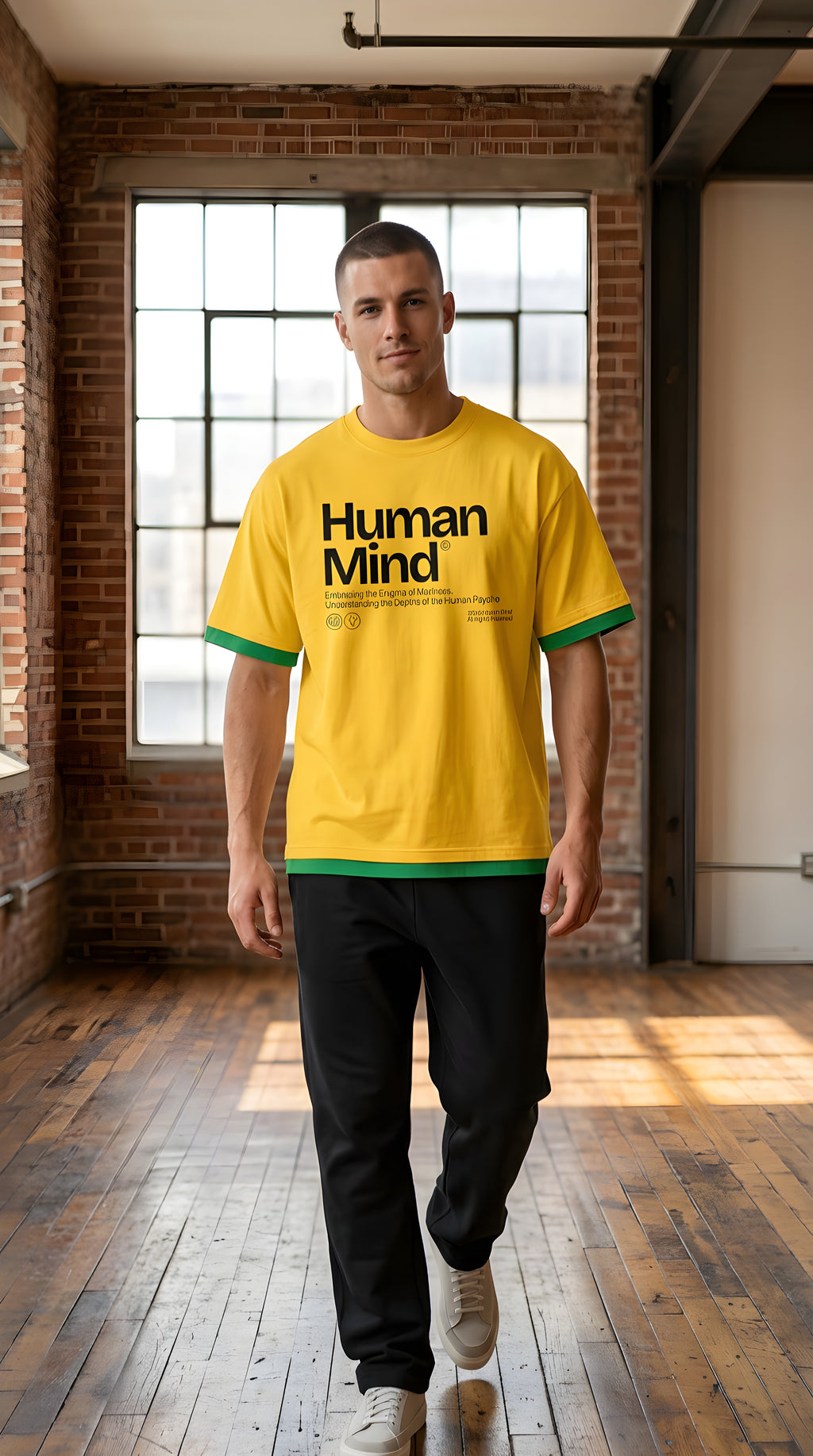 Mens Human Mind Boxy Color Block Tee