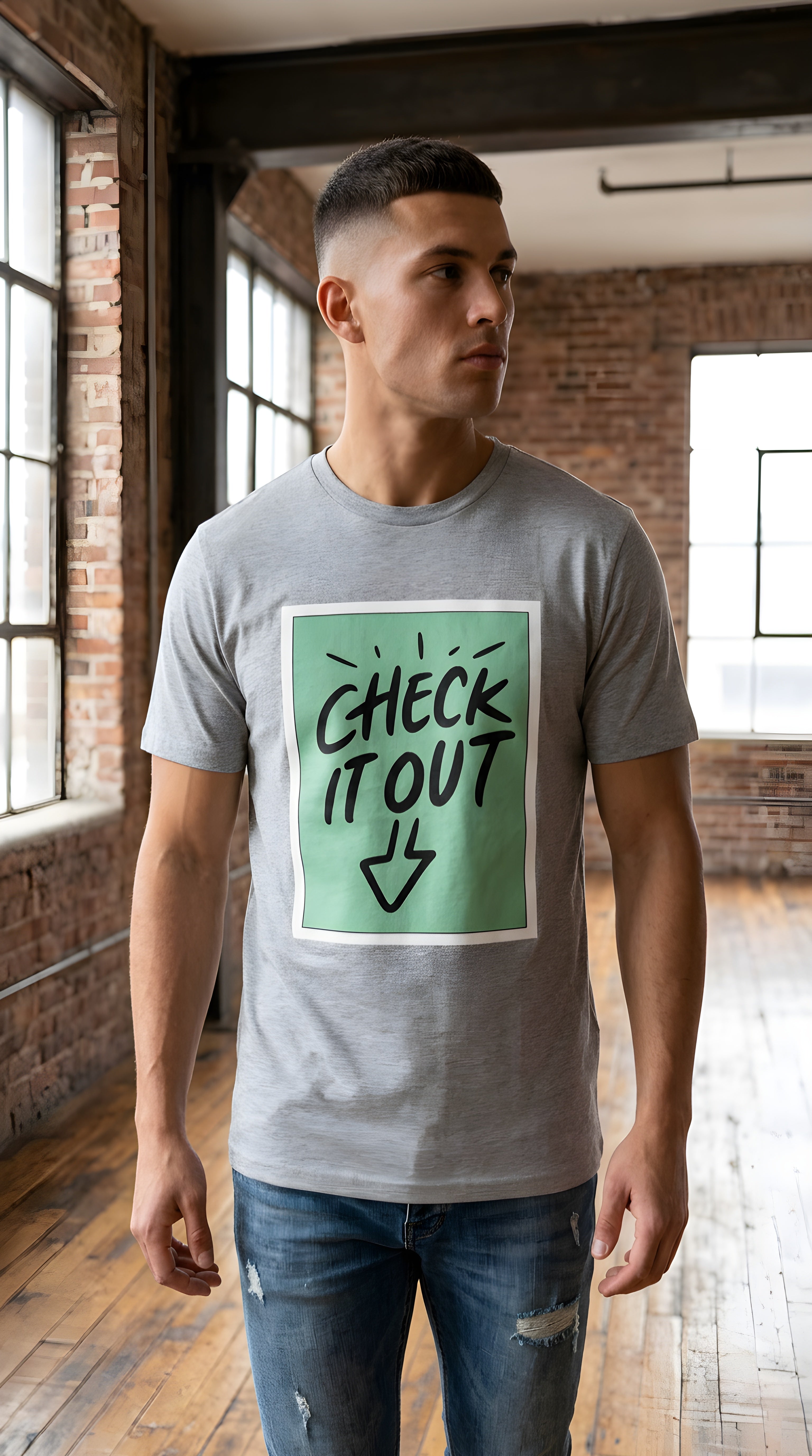 Mens Check IT Out  organic mid-light Tee