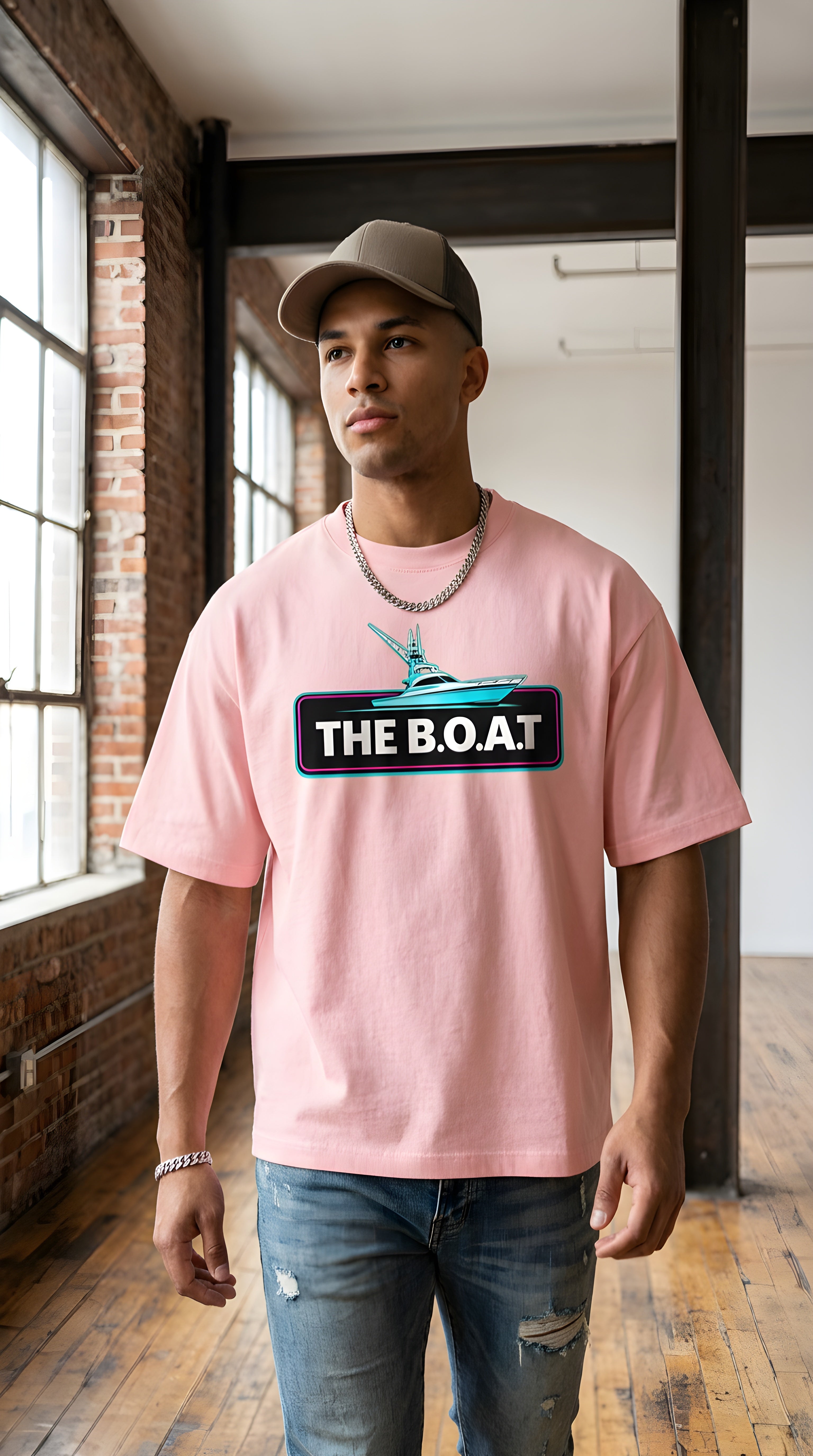 Mens 'THE B.O.A.T' Vintage Wash Boxy Tee
