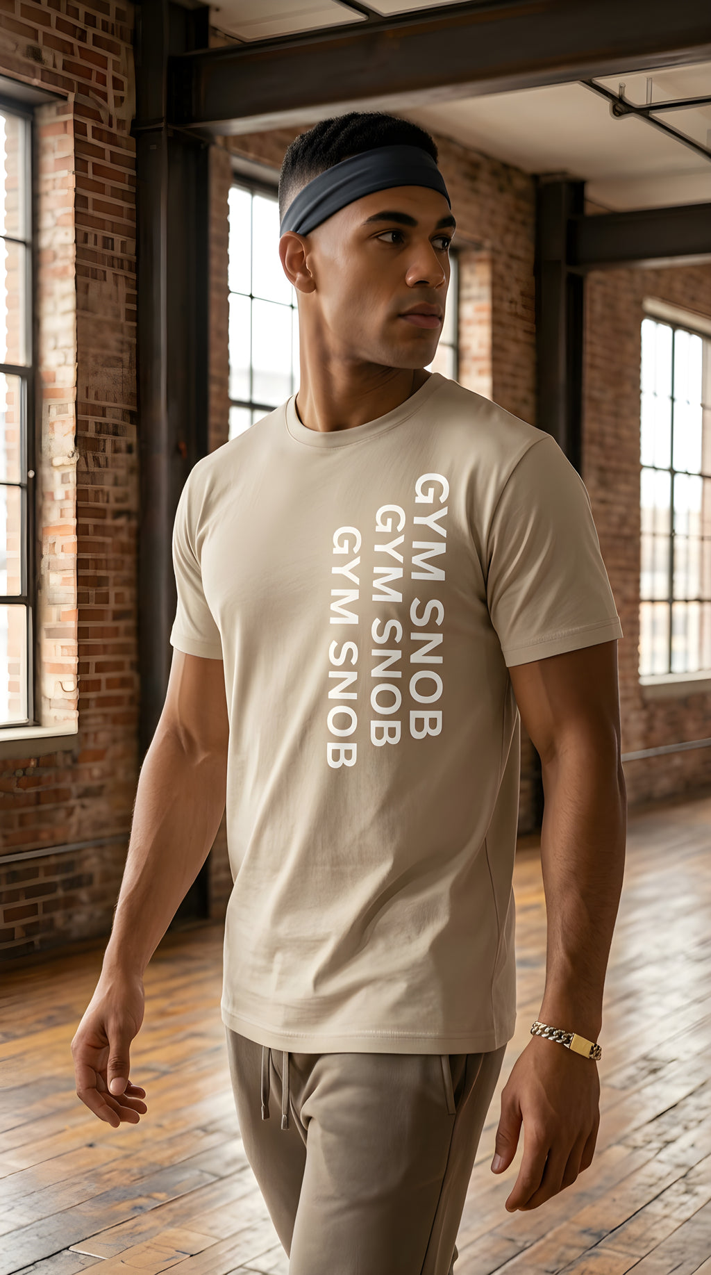 Mens Gym Snob organic mid-light Tee