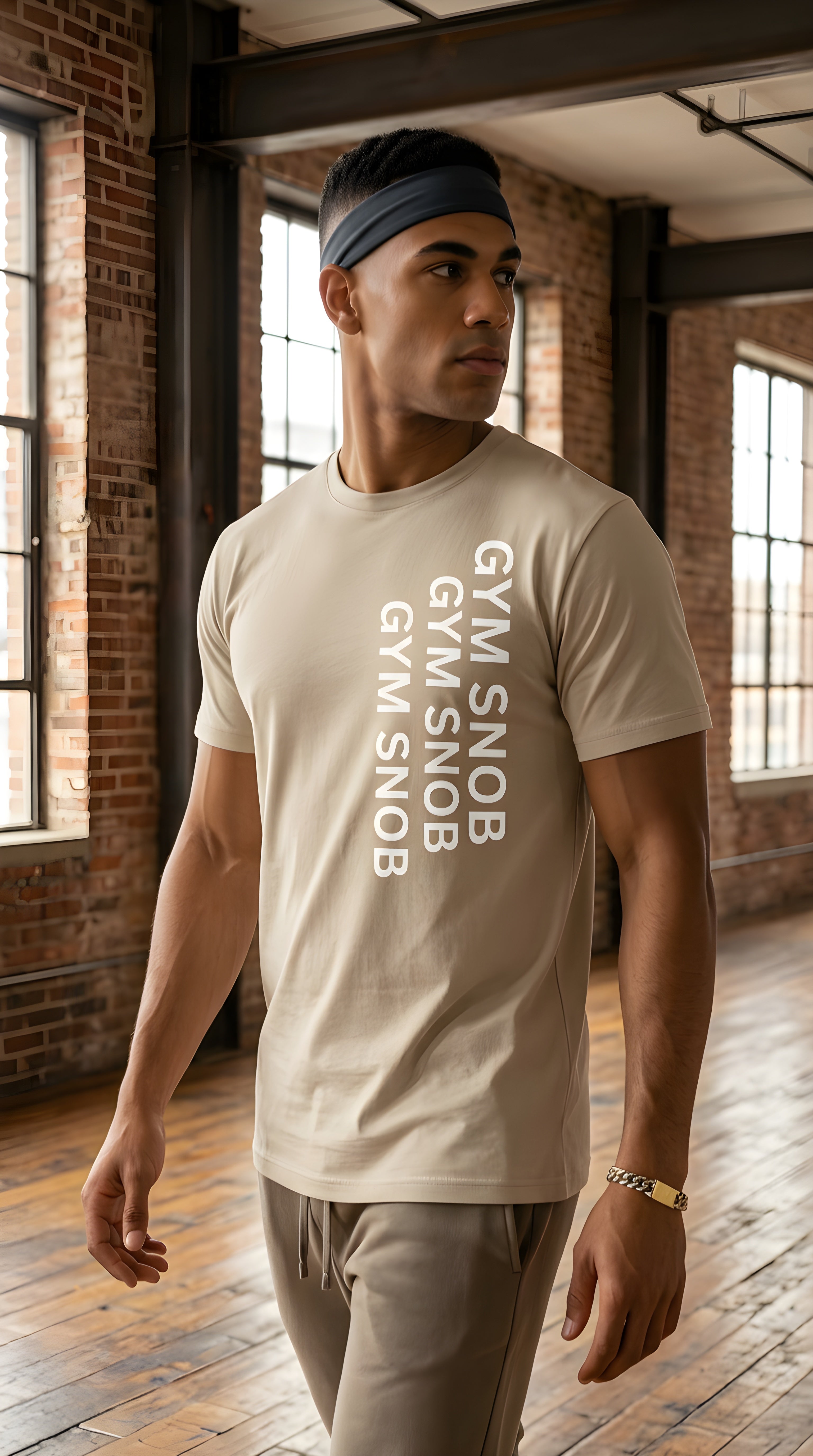 Mens Gym Snob organic mid-light Tee