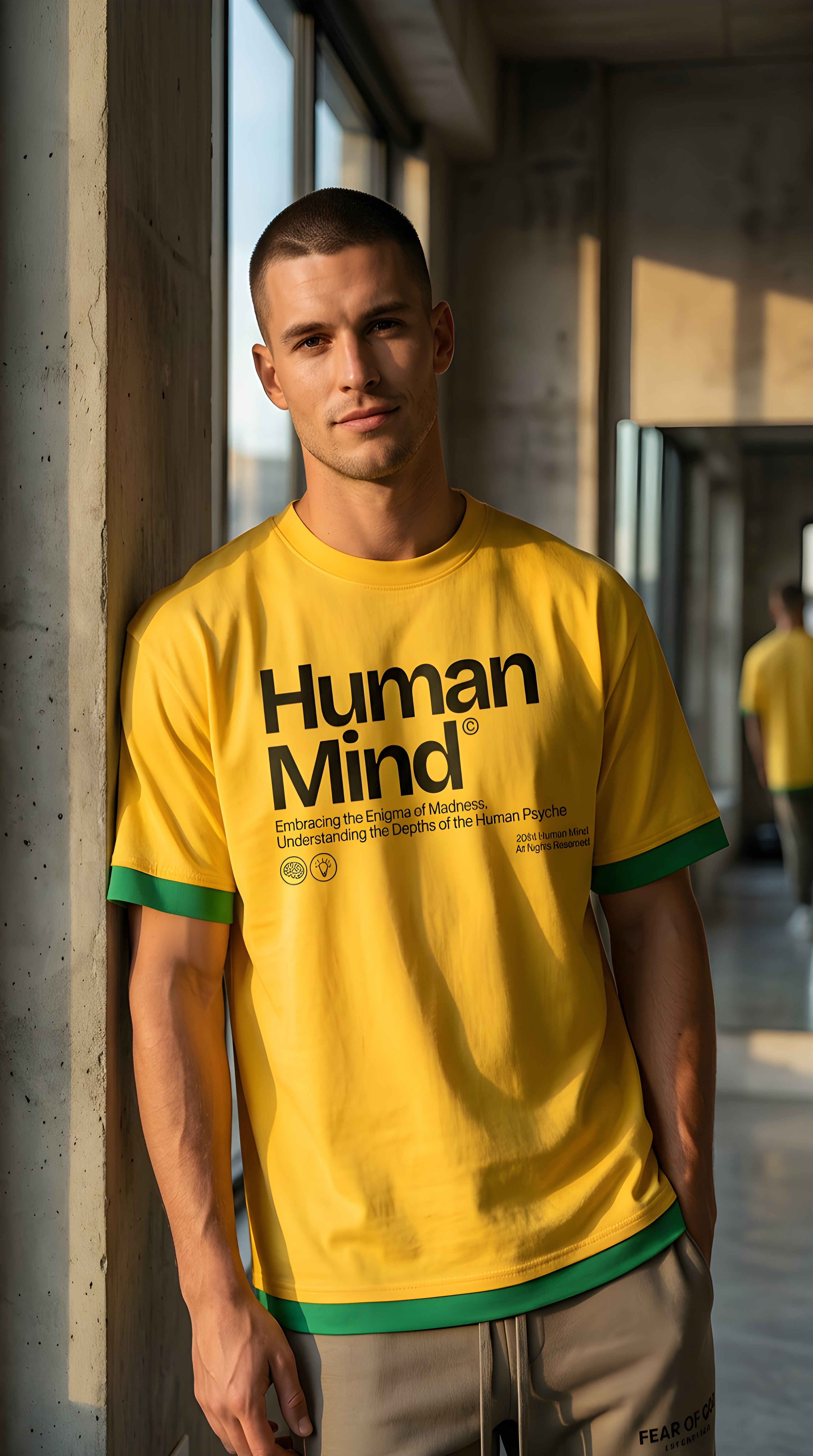Mens Human Mind Boxy Color Block Tee