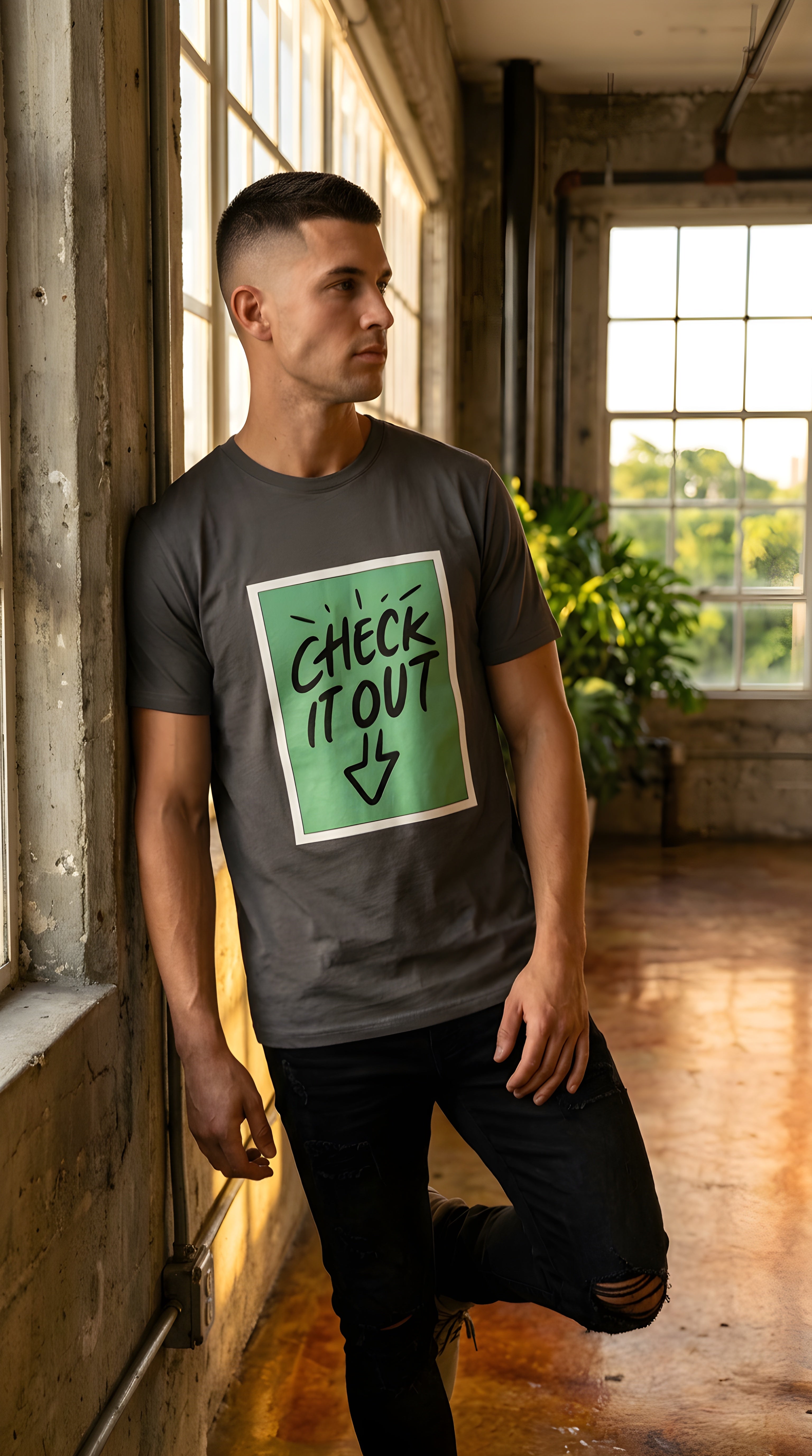 Mens Check IT Out  organic mid-light Tee