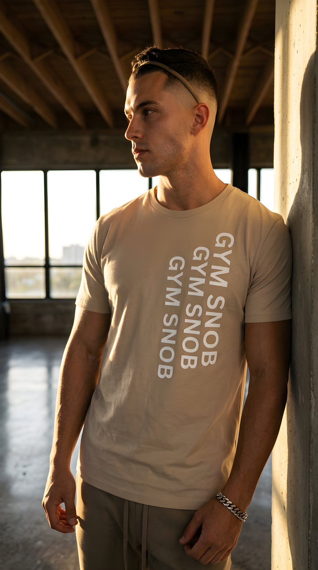Mens Gym Snob organic mid-light Tee