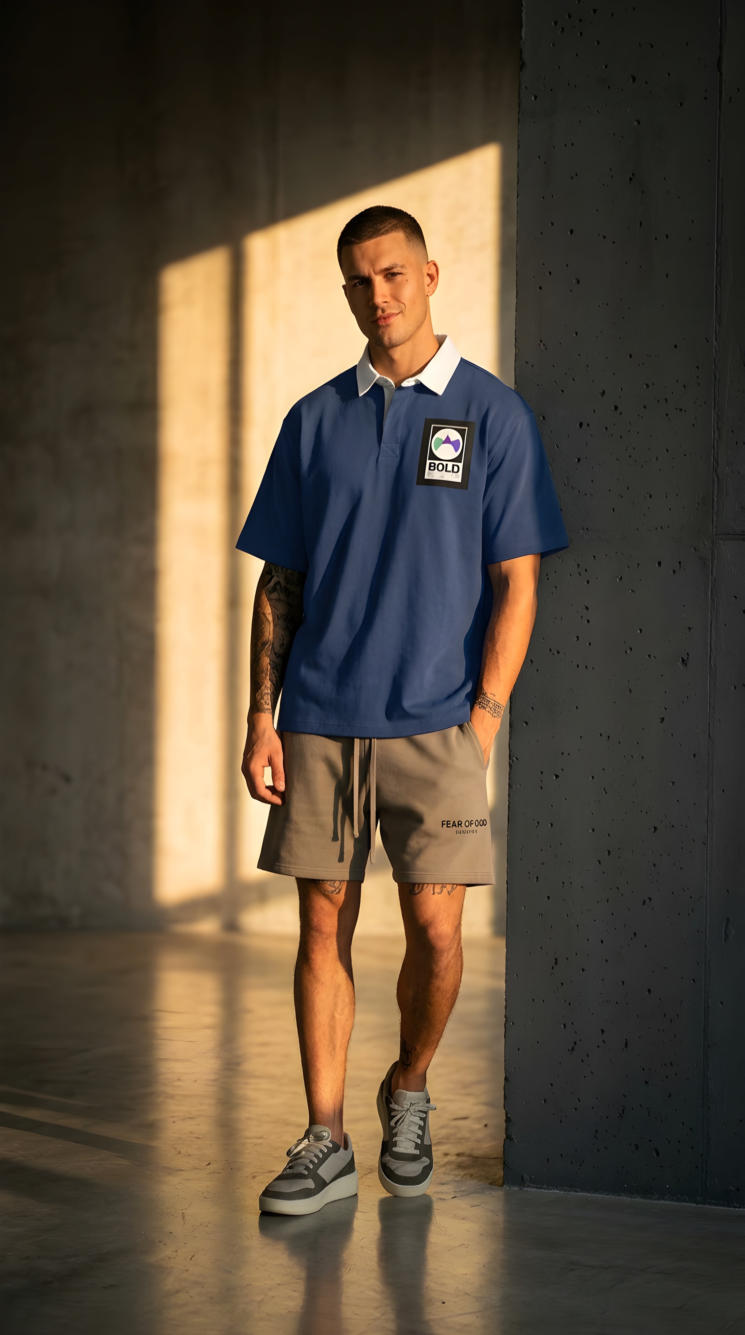 Mens Bold Essential Contrast Polo Shirt