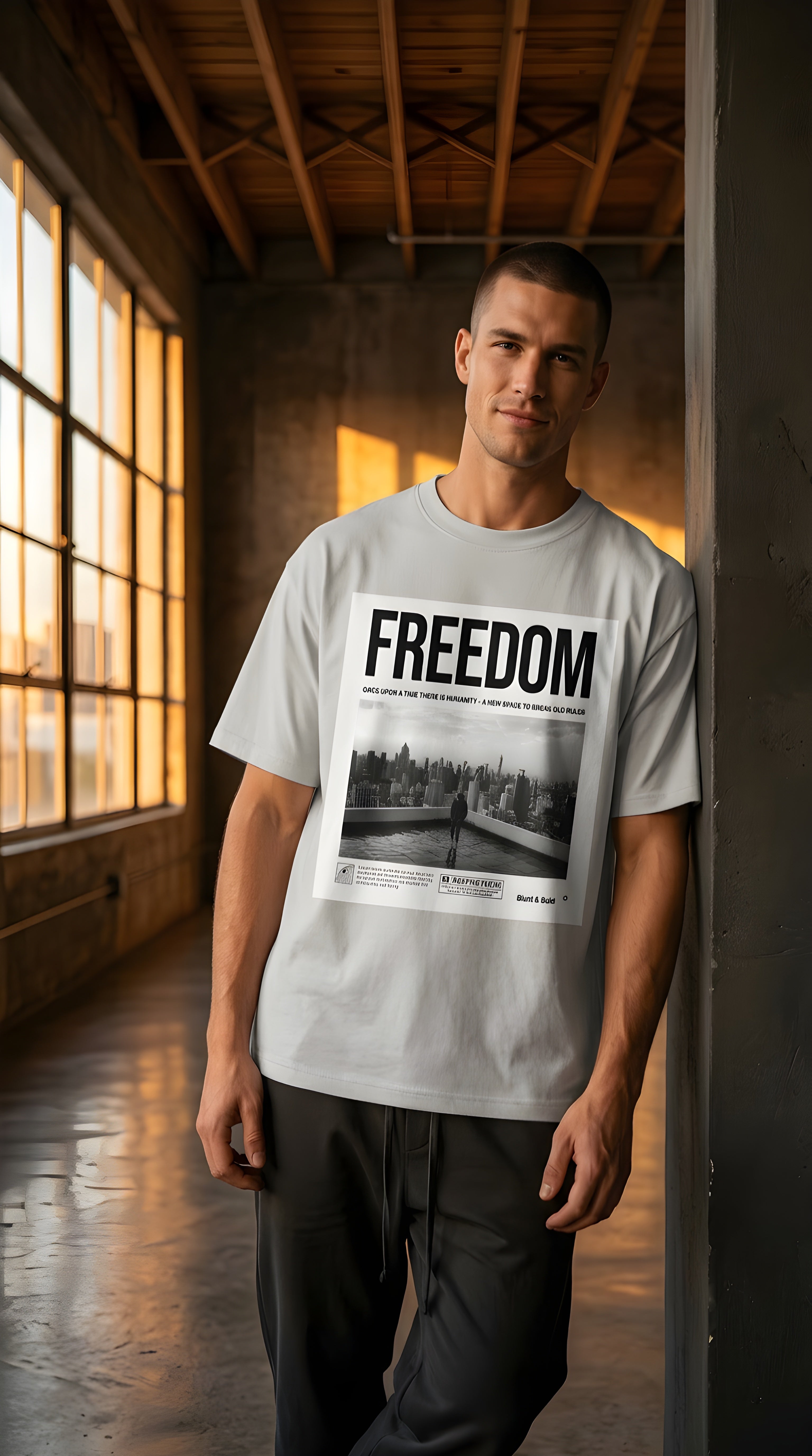 Mens 'FREEDOM'  Boxy Coolmax Tee