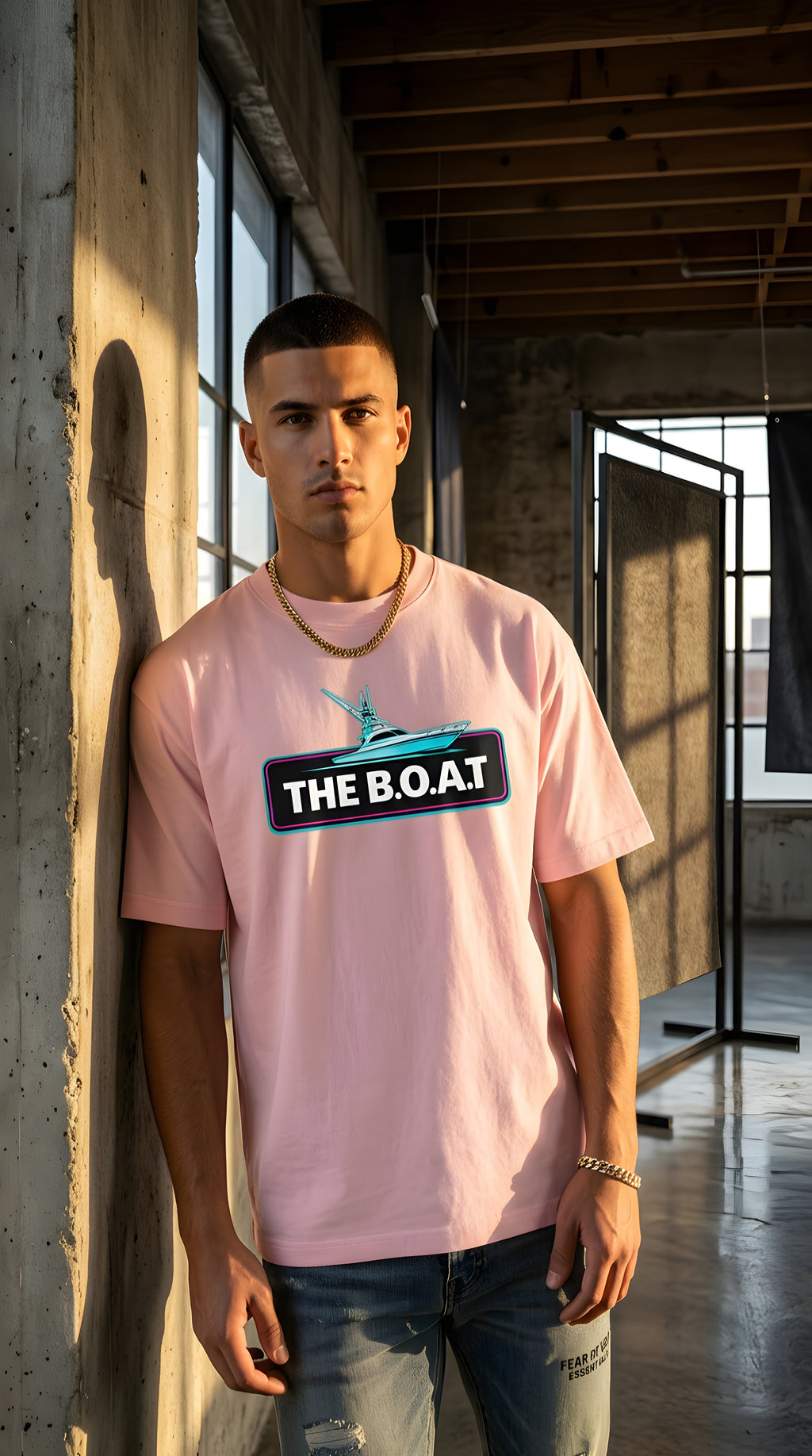 Mens 'THE B.O.A.T' Vintage Wash Boxy Tee