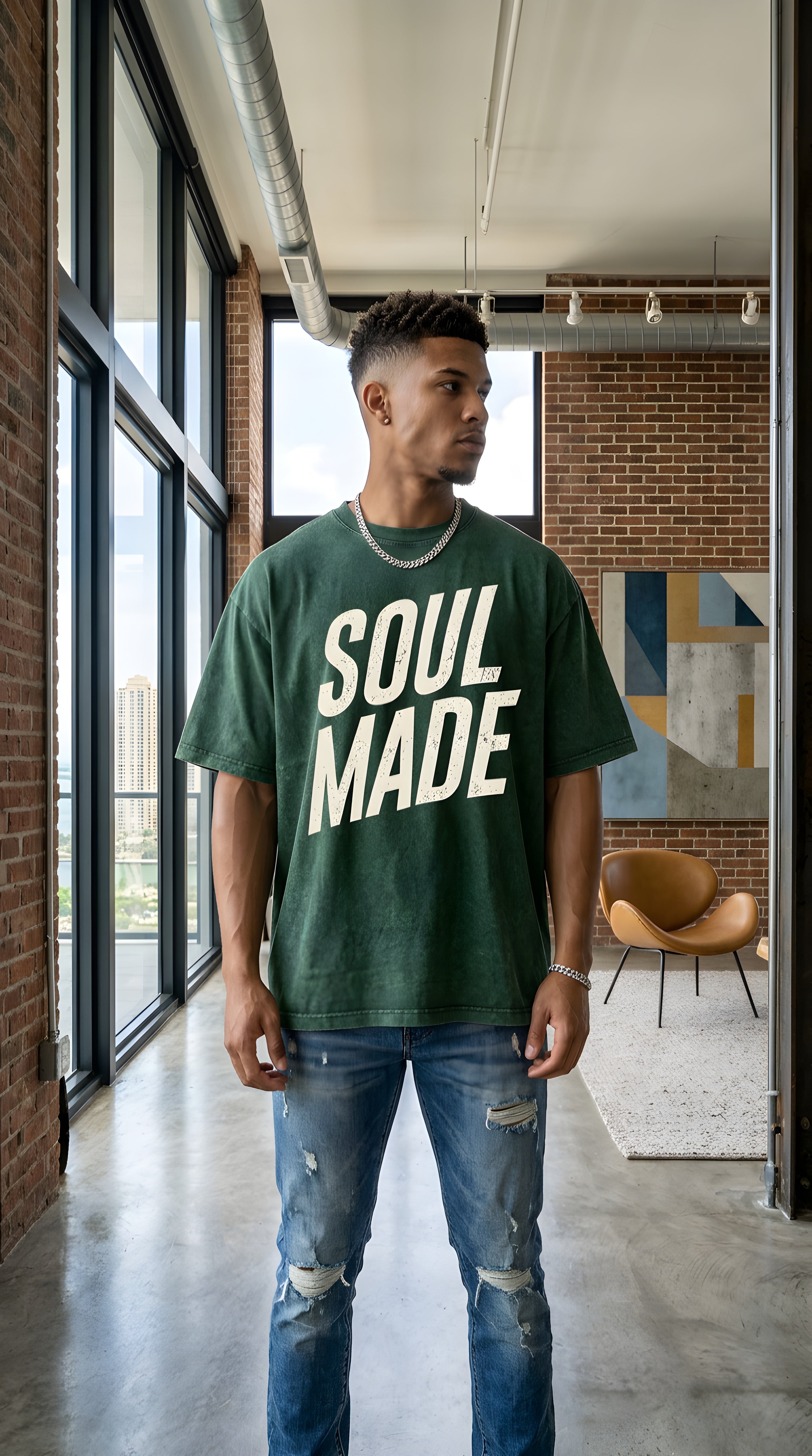 Mens SOUL MADE V2 Mineral Wash Boxy T-Shirt