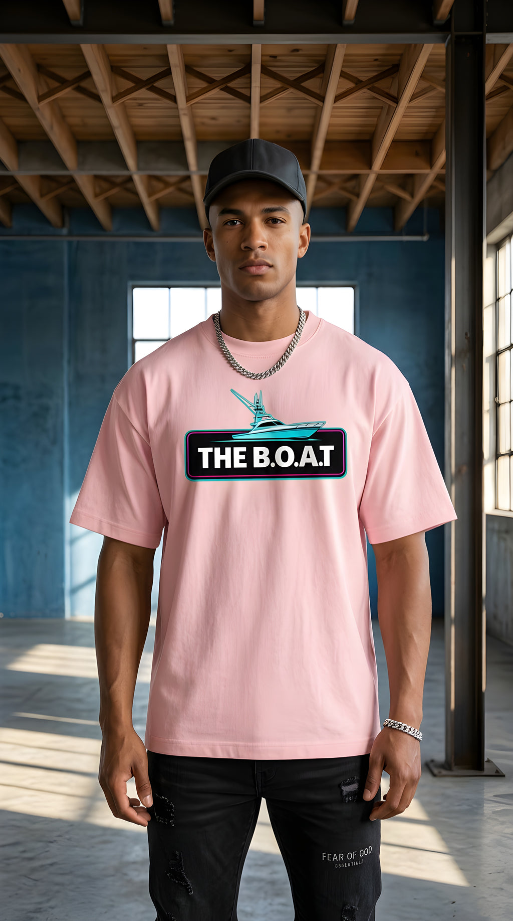 Mens 'THE B.O.A.T' Vintage Wash Boxy Tee