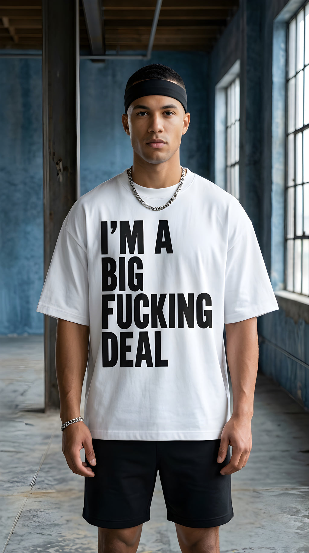 Mens 'BIG FUCKING DEAL' Vintage Washed Boxy Tee