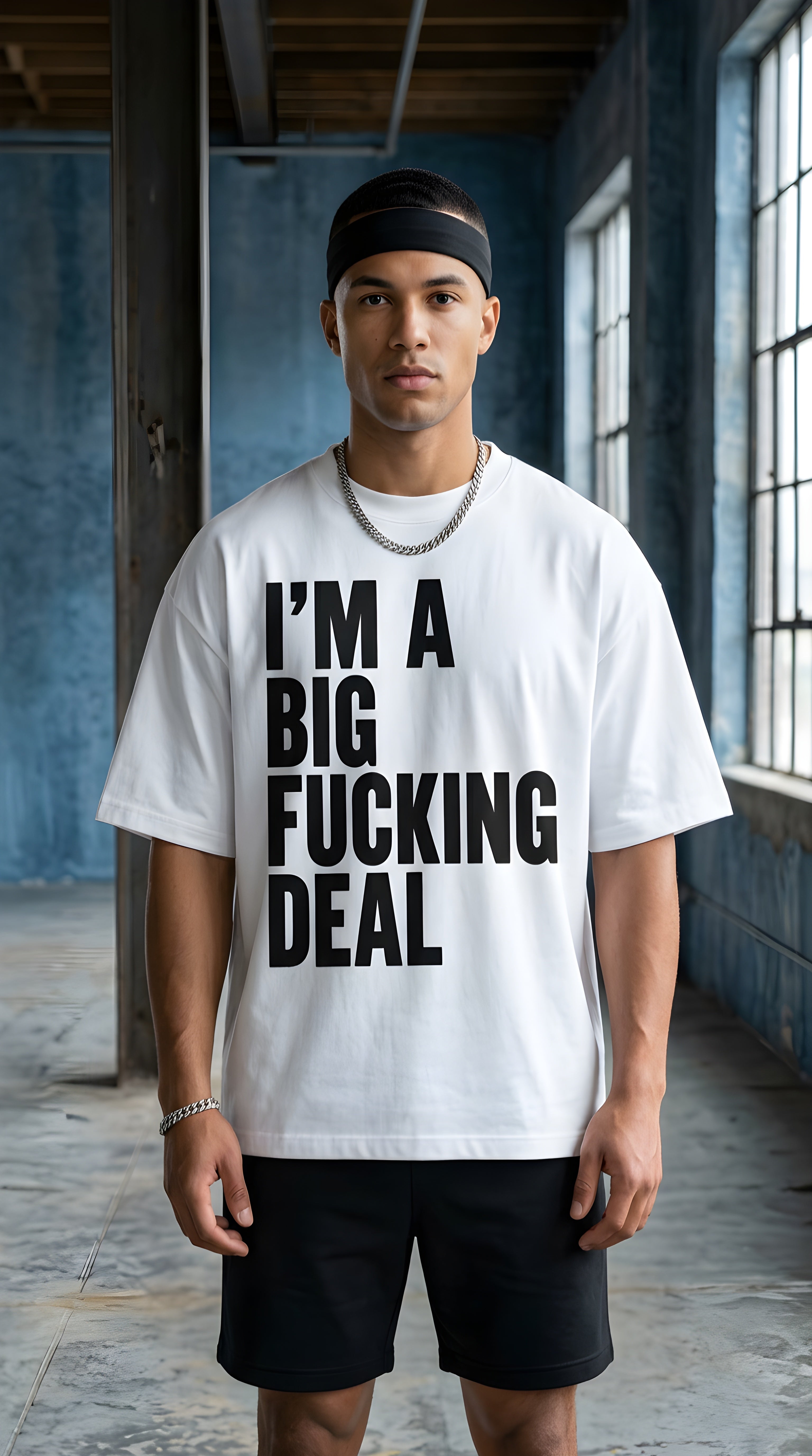 Mens 'BIG FUCKING DEAL' Vintage Washed Boxy Tee