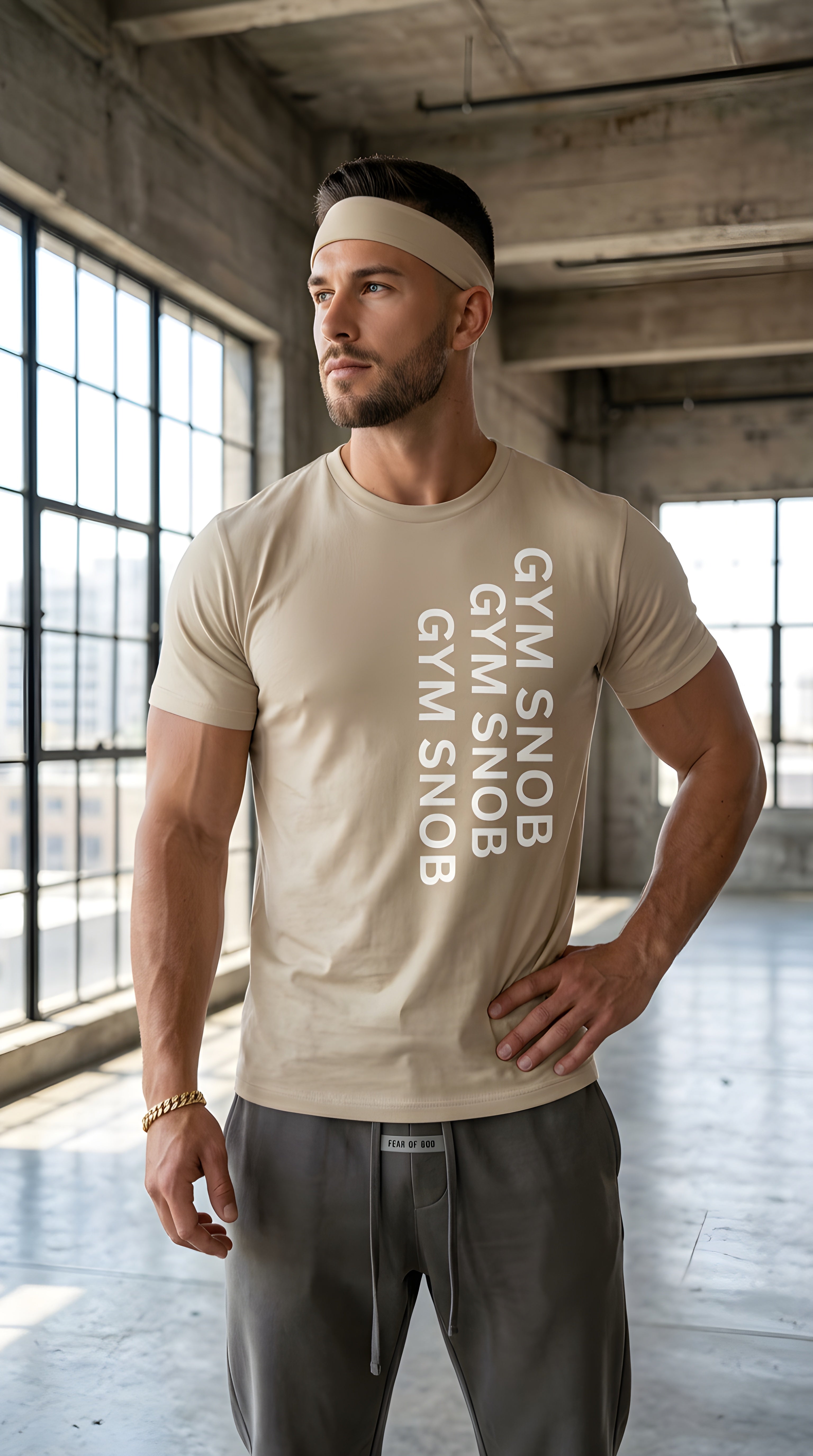 Mens Gym Snob organic mid-light Tee