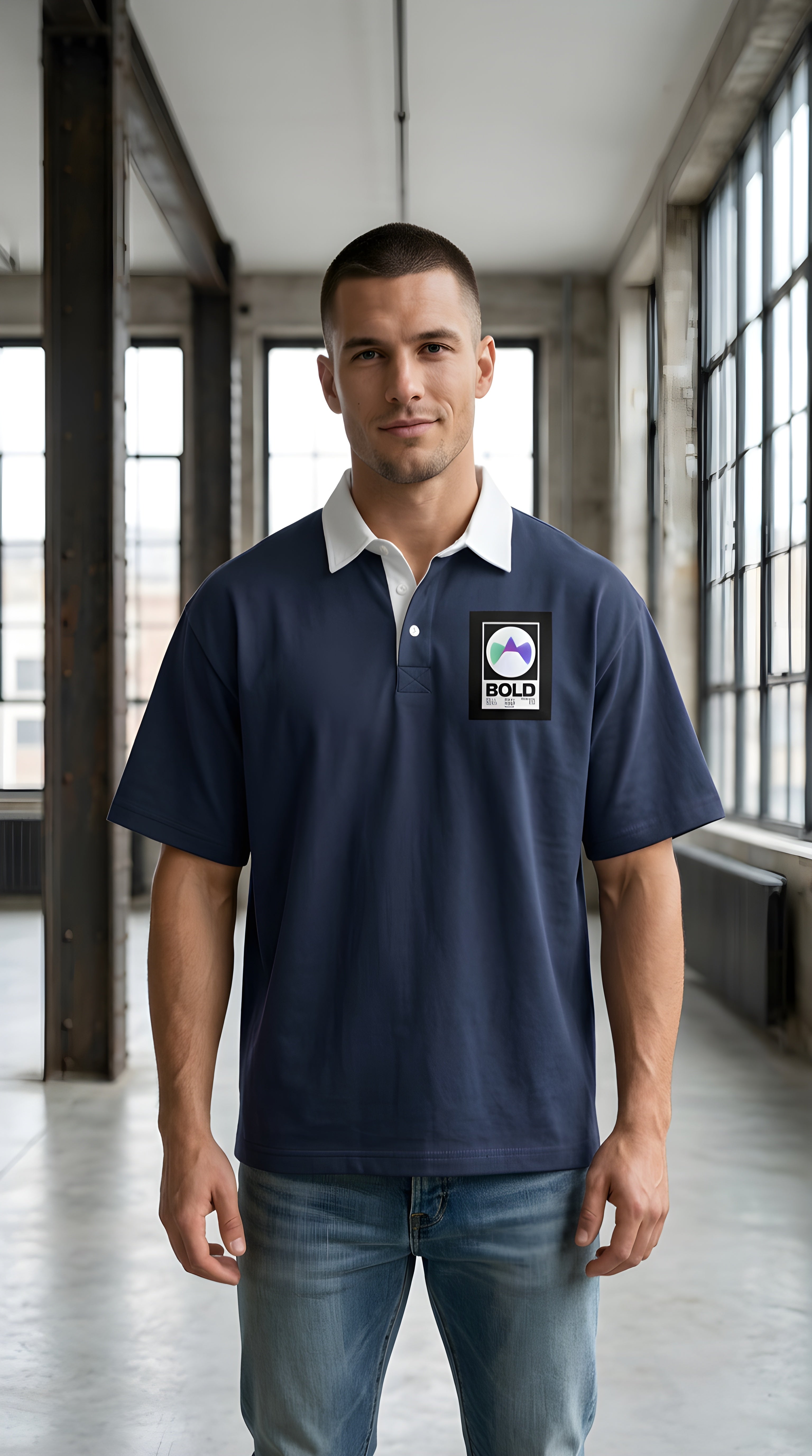 Mens Bold Essential Contrast Polo Shirt