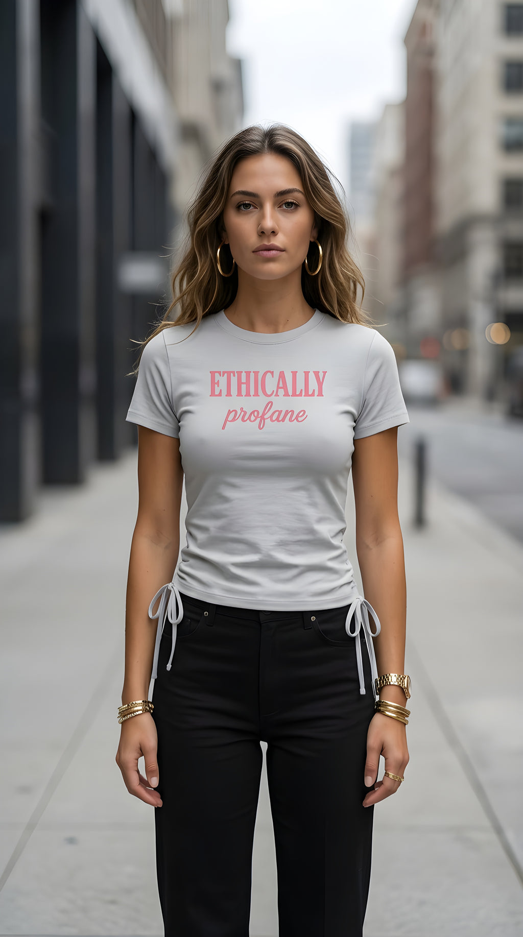 Womens 'ETHICALLY PROFANE' Essential Drawstring Tee