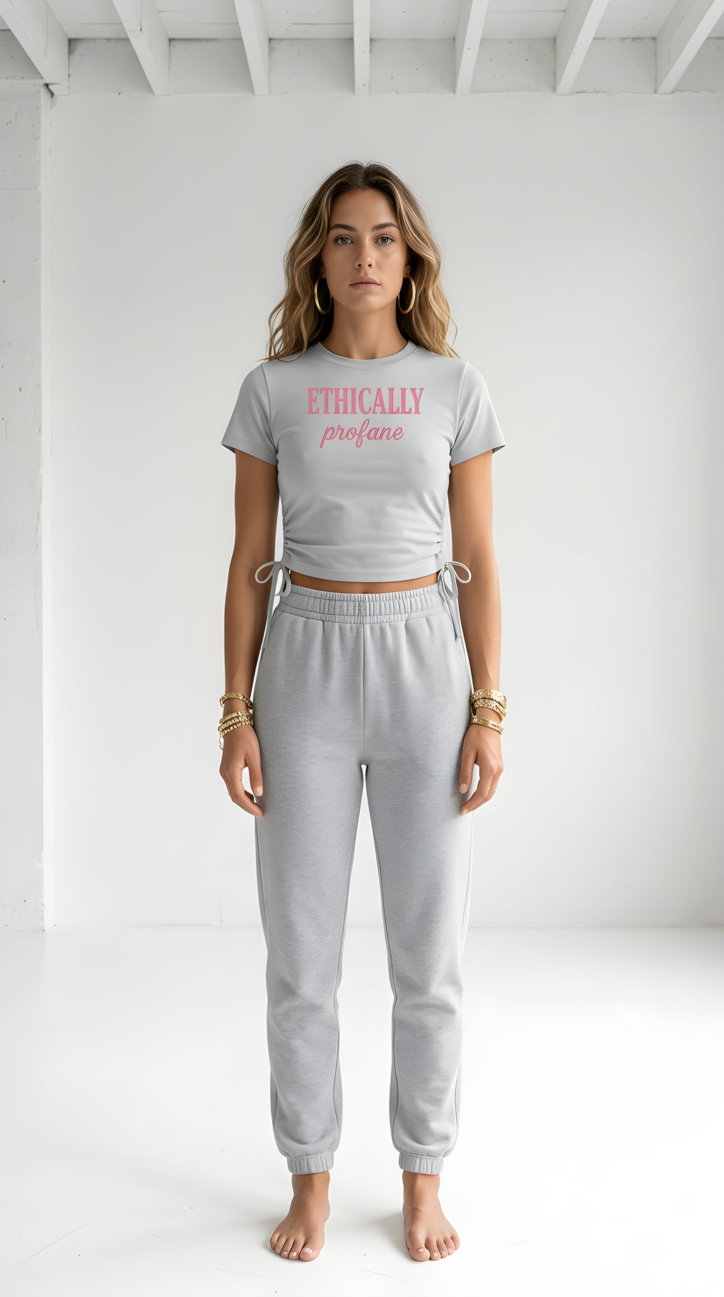 Womens 'ETHICALLY PROFANE' Essential Drawstring Tee