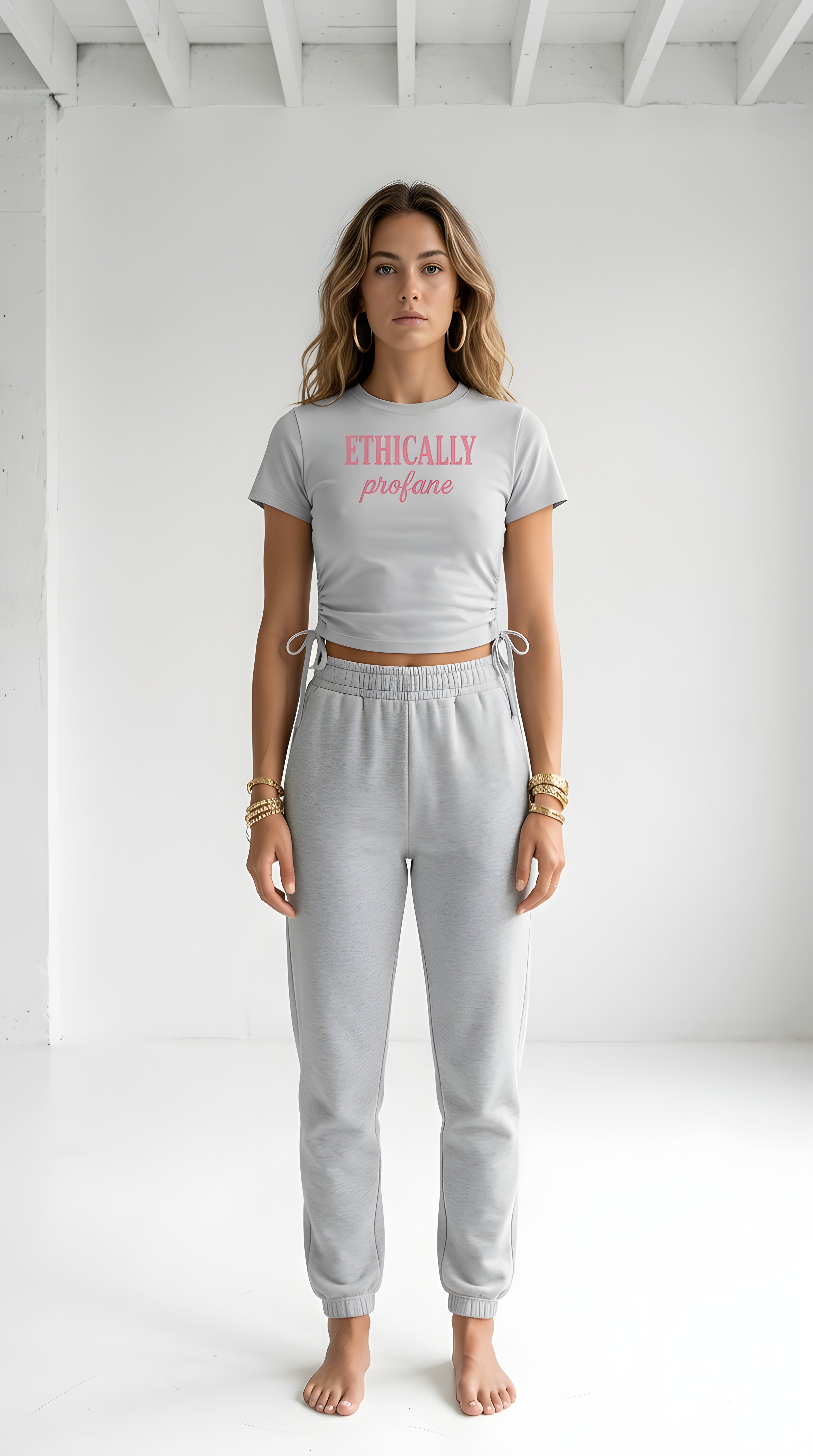 Womens 'ETHICALLY PROFANE' Essential Drawstring Tee
