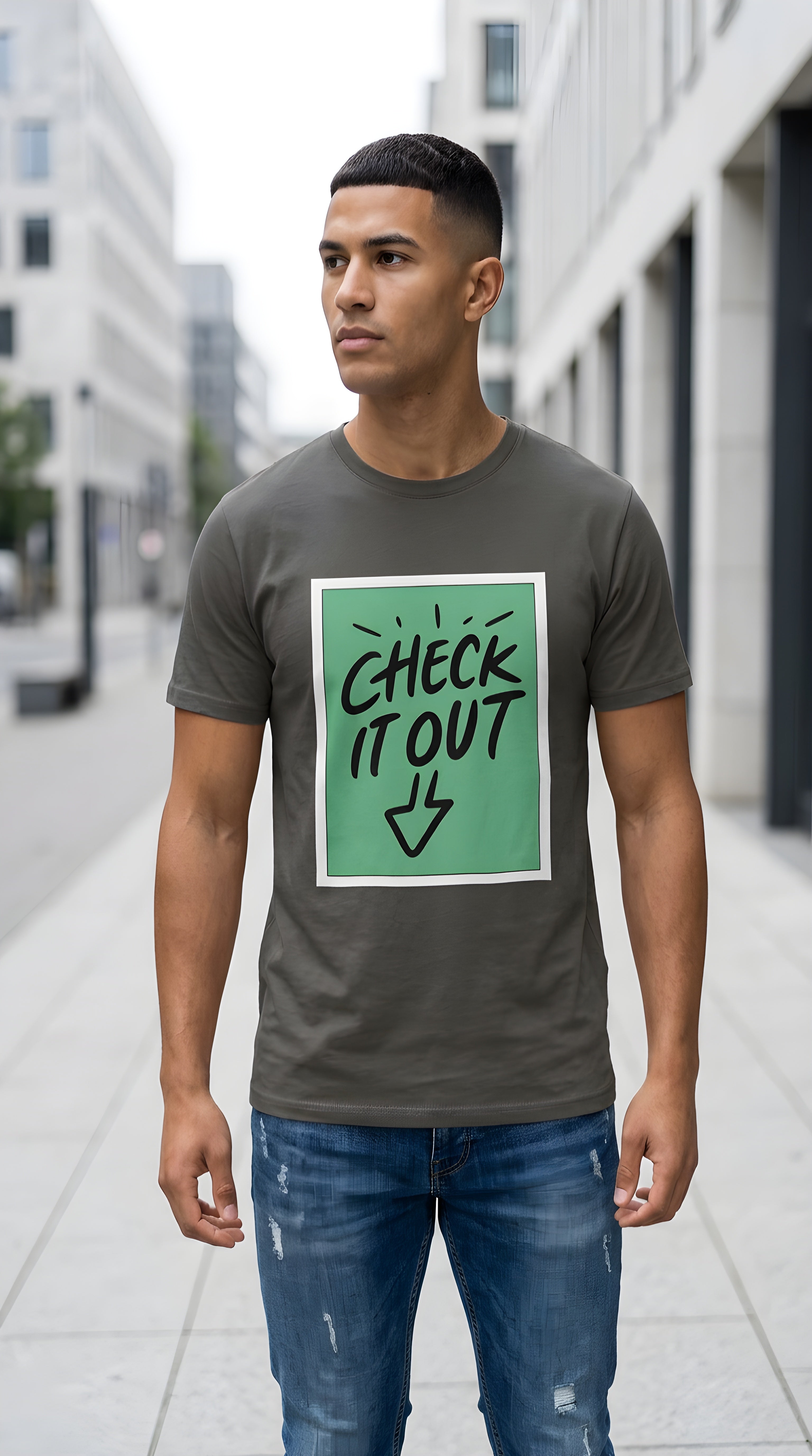 Mens Check IT Out  organic mid-light Tee