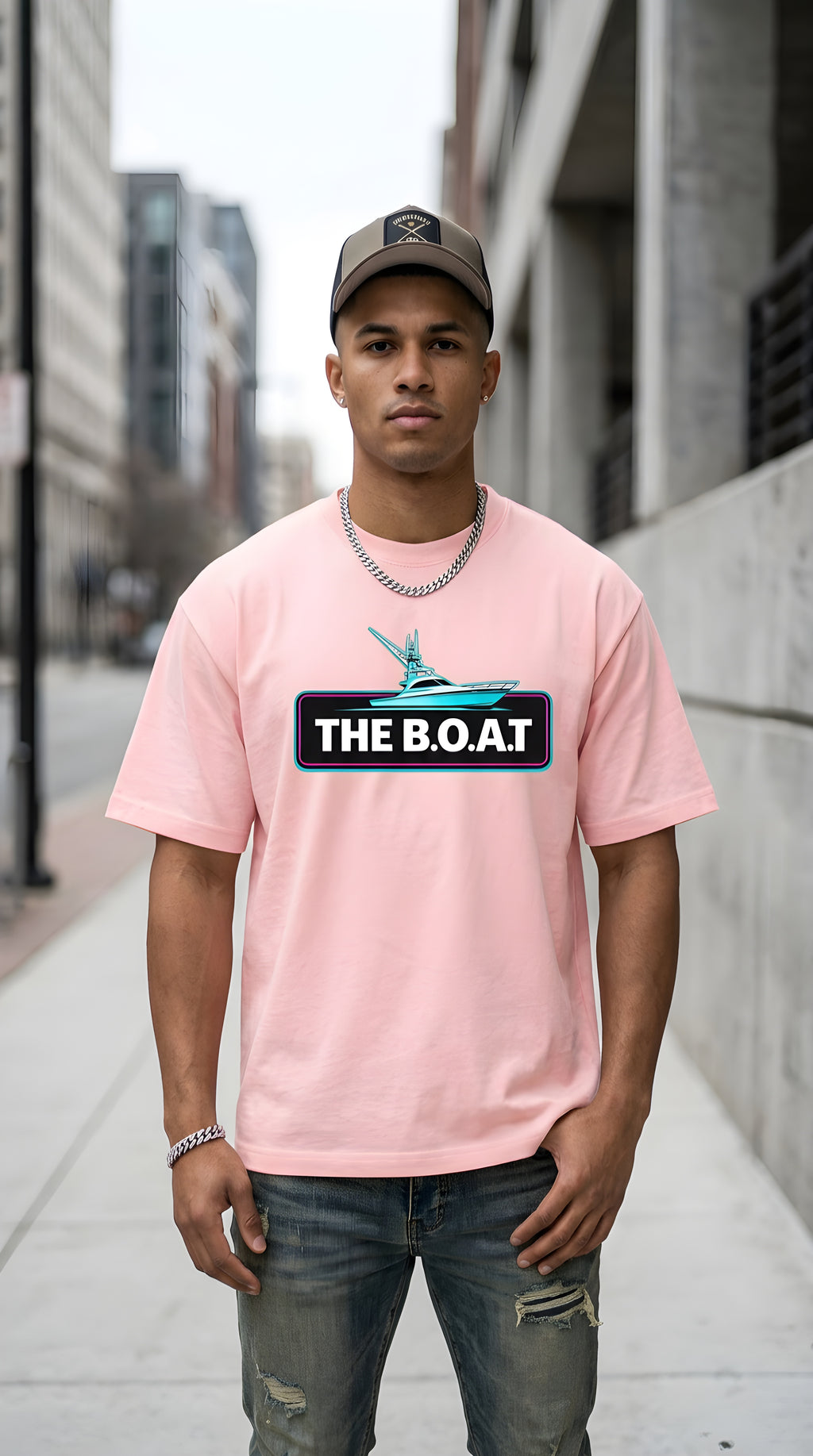 Mens 'THE B.O.A.T' Vintage Wash Boxy Tee