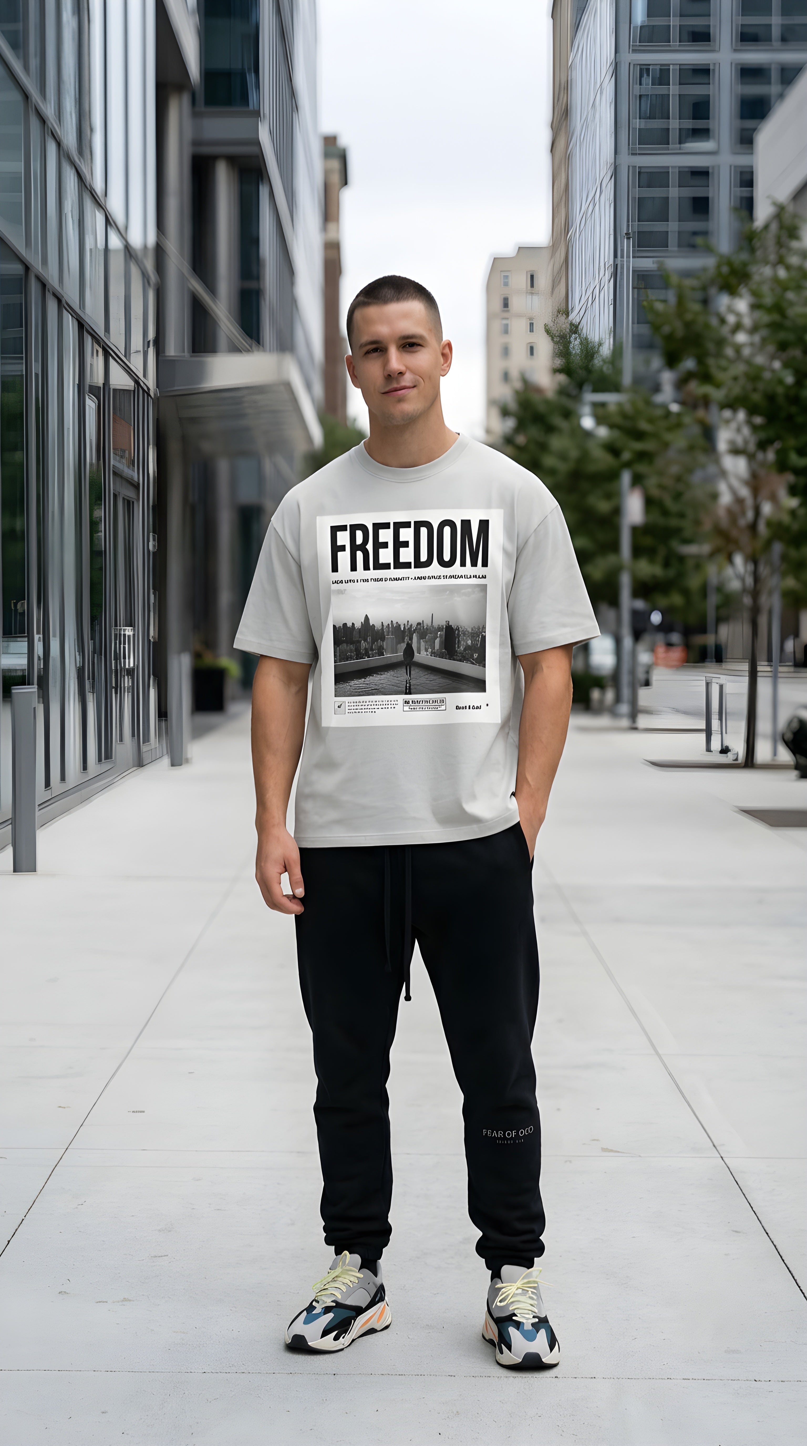 Mens 'FREEDOM'  Boxy Coolmax Tee