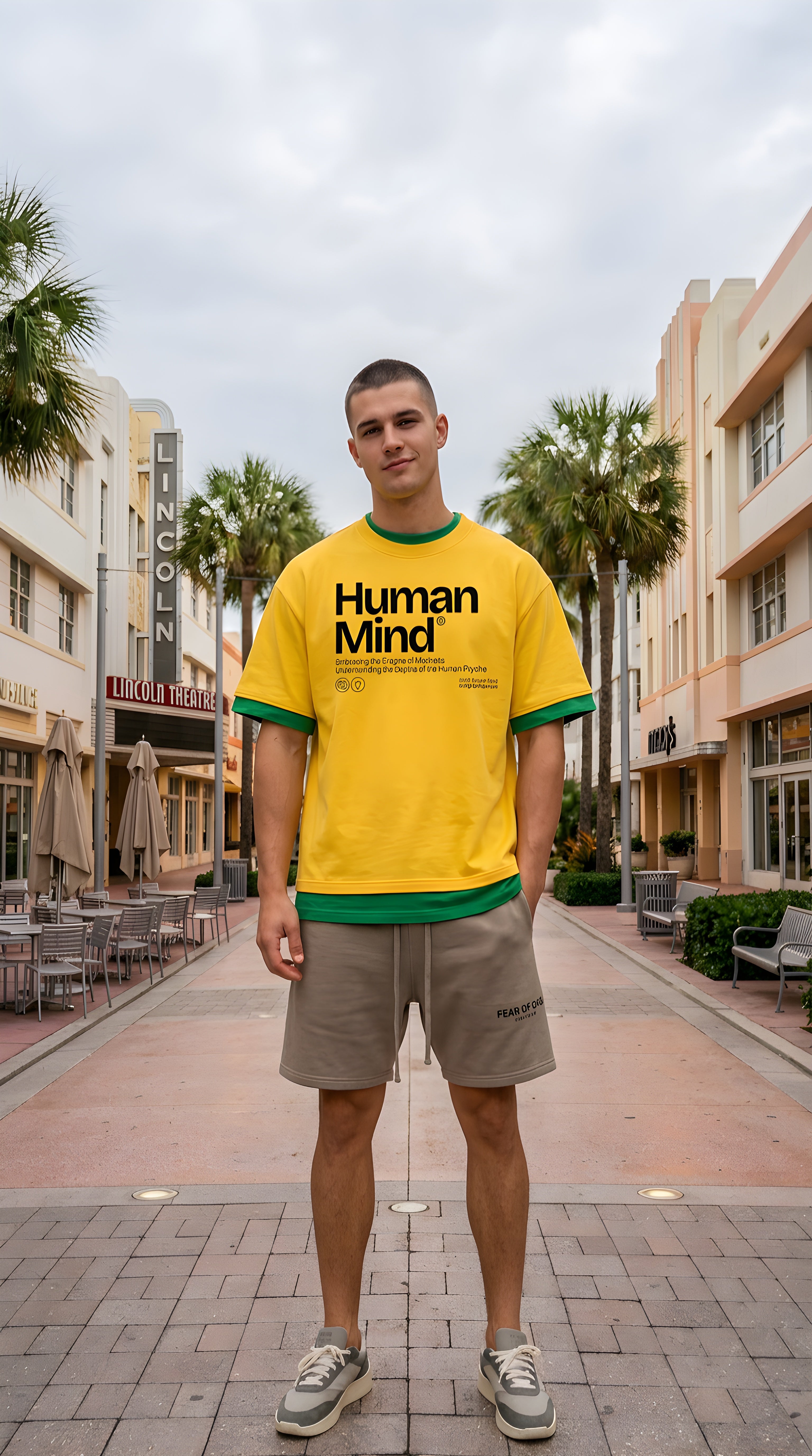 Mens Human Mind Boxy Color Block Tee