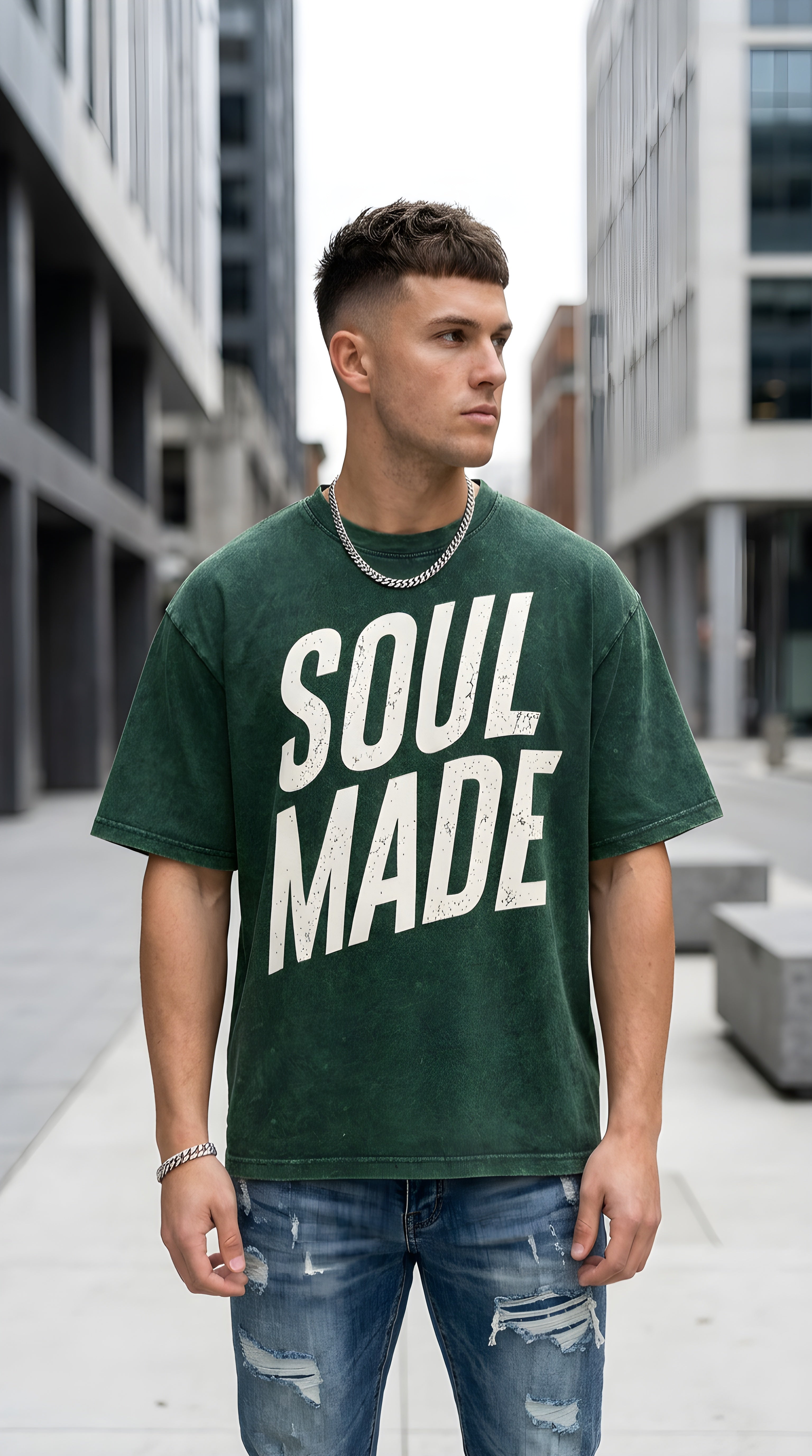 Mens SOUL MADE V2 Mineral Wash Boxy T-Shirt