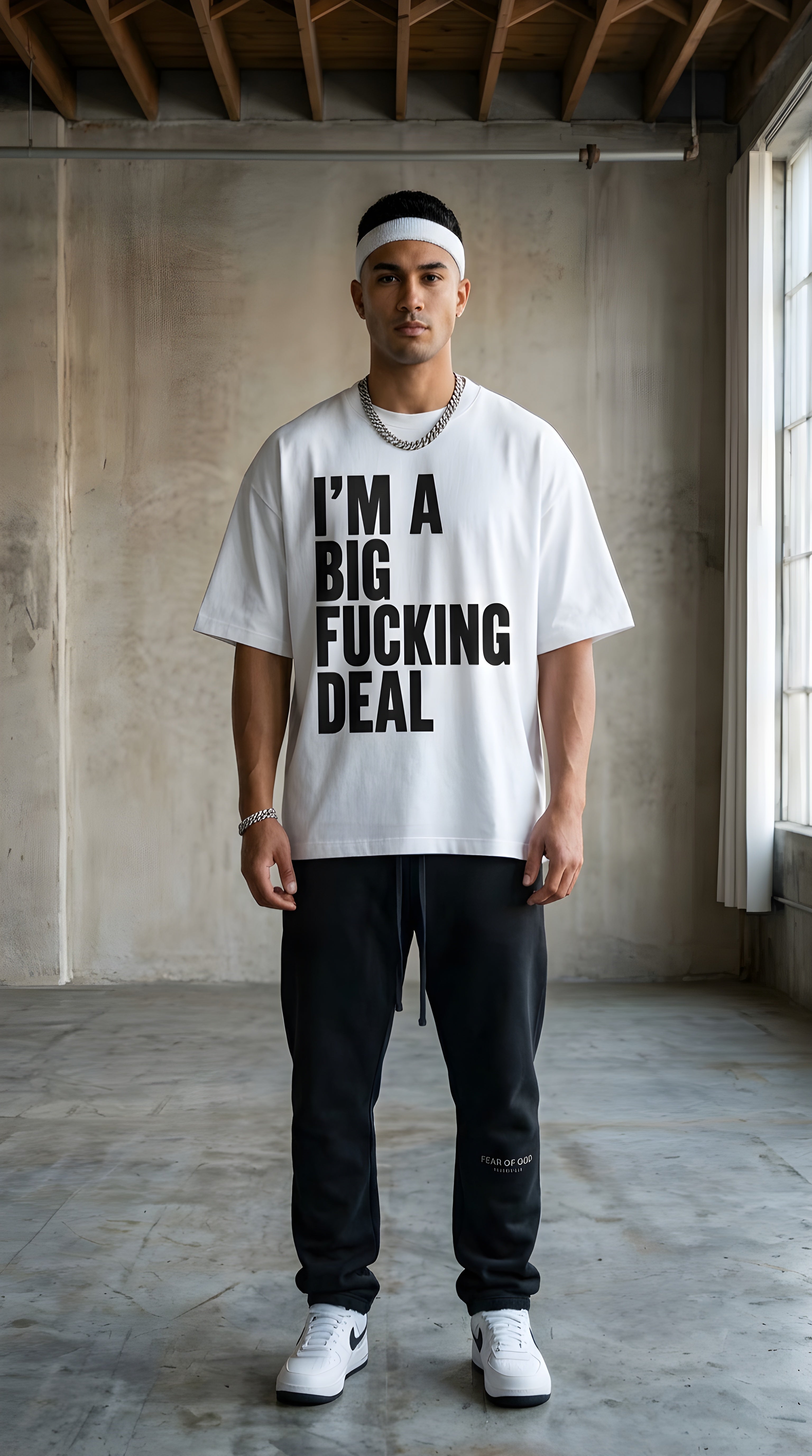 Mens 'BIG FUCKING DEAL' Vintage Washed Boxy Tee