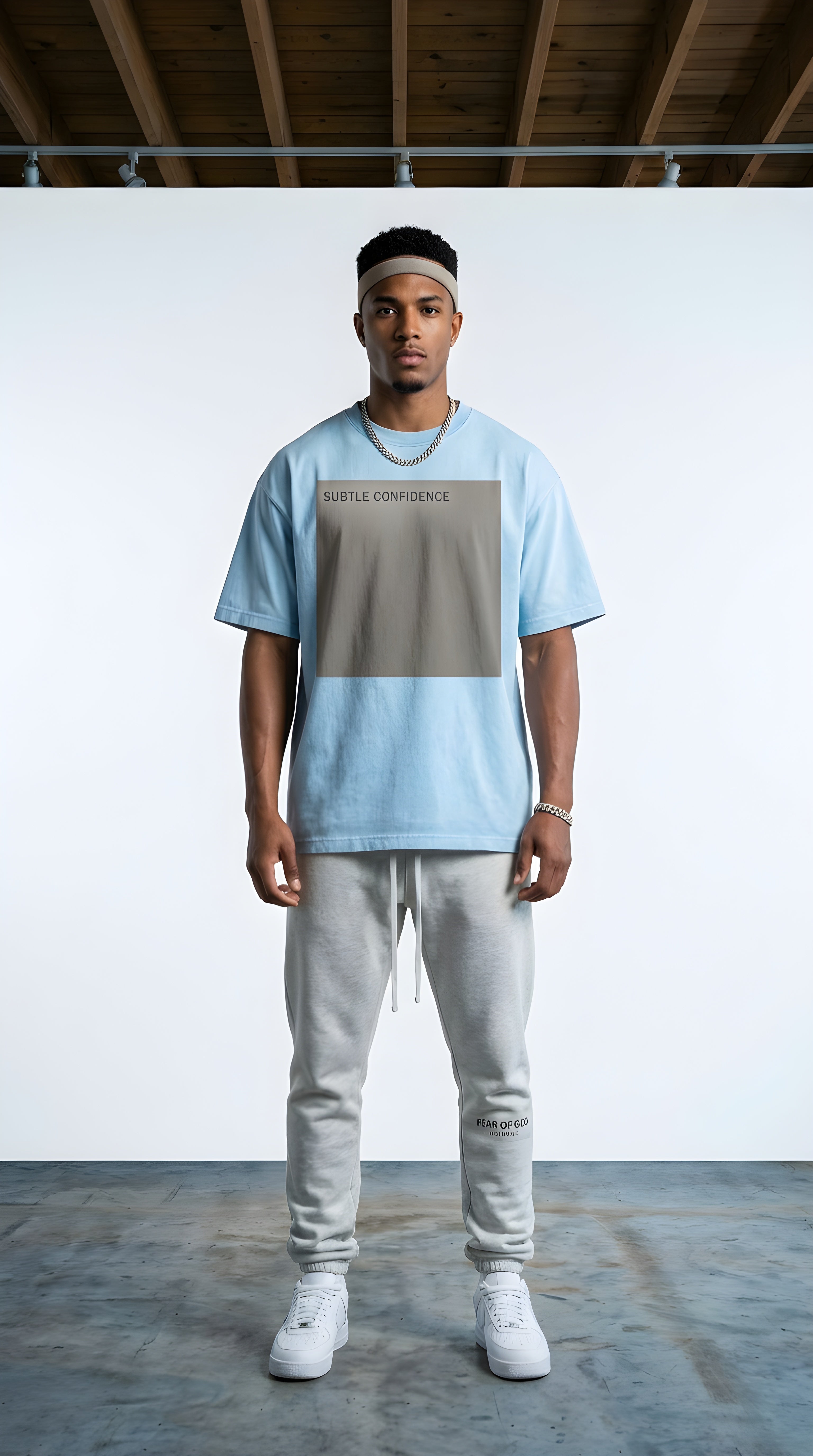Mens SUBTLE CONFIDENCE Mineral Wash Boxy Cotton Tee