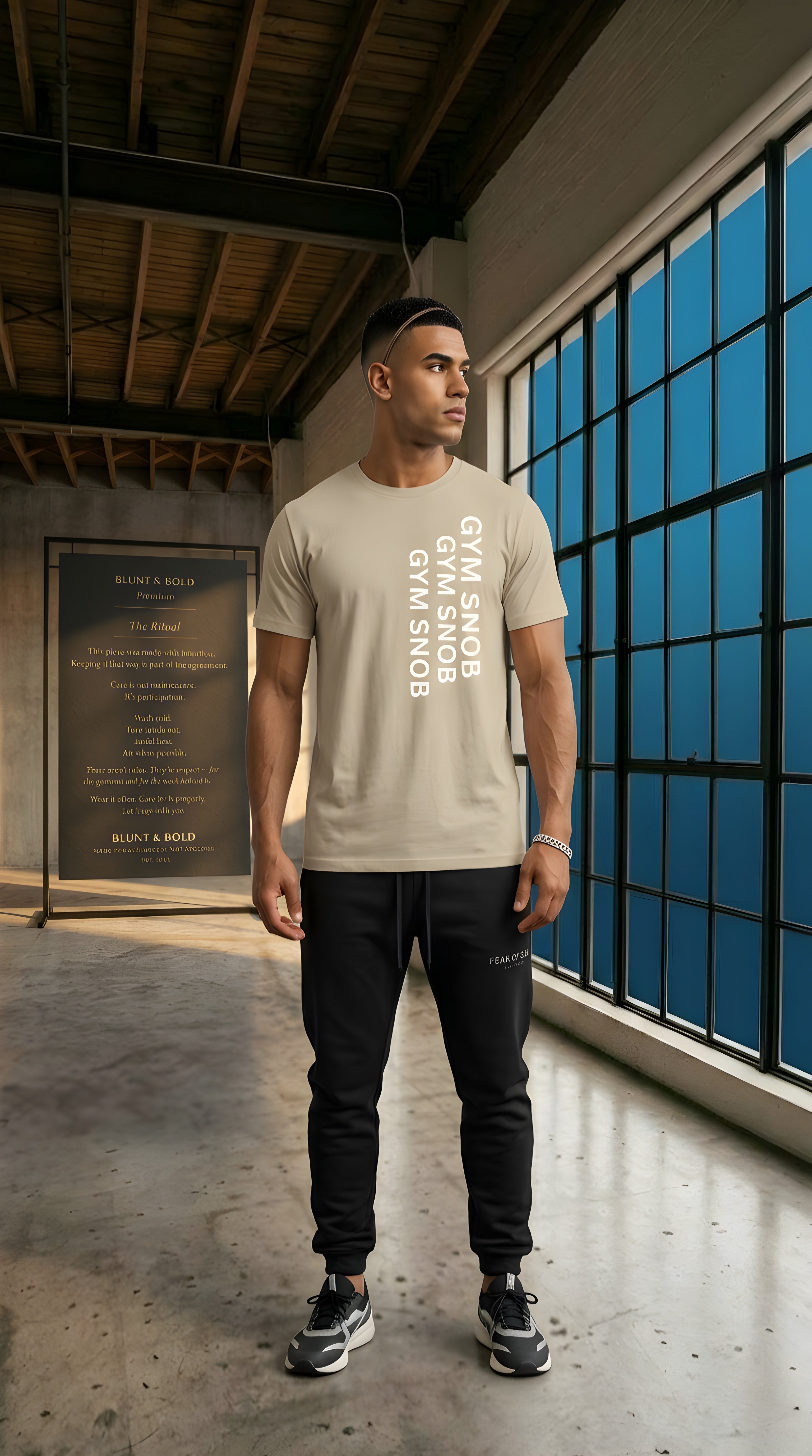 Mens Gym Snob organic mid-light Tee