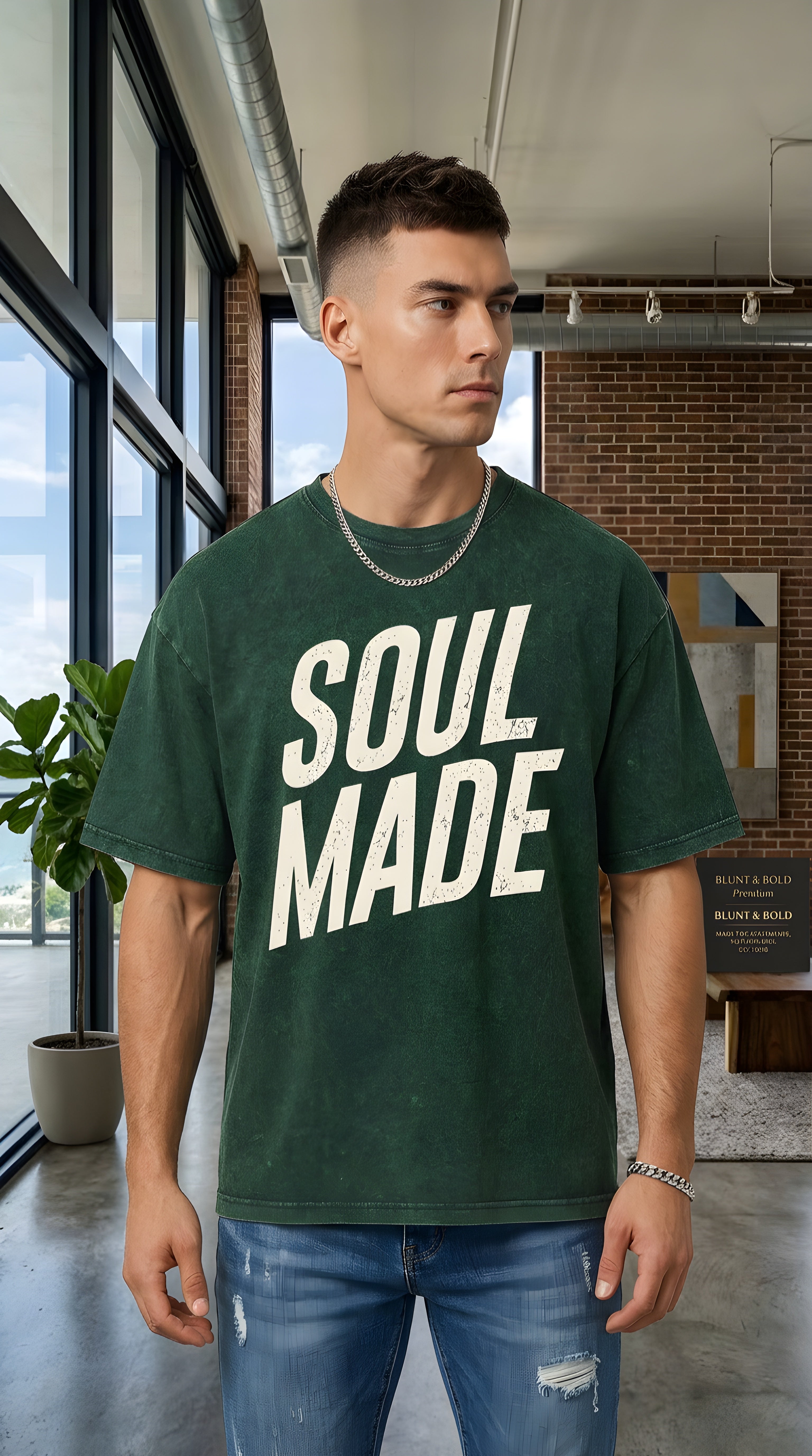 Mens SOUL MADE V2 Mineral Wash Boxy T-Shirt