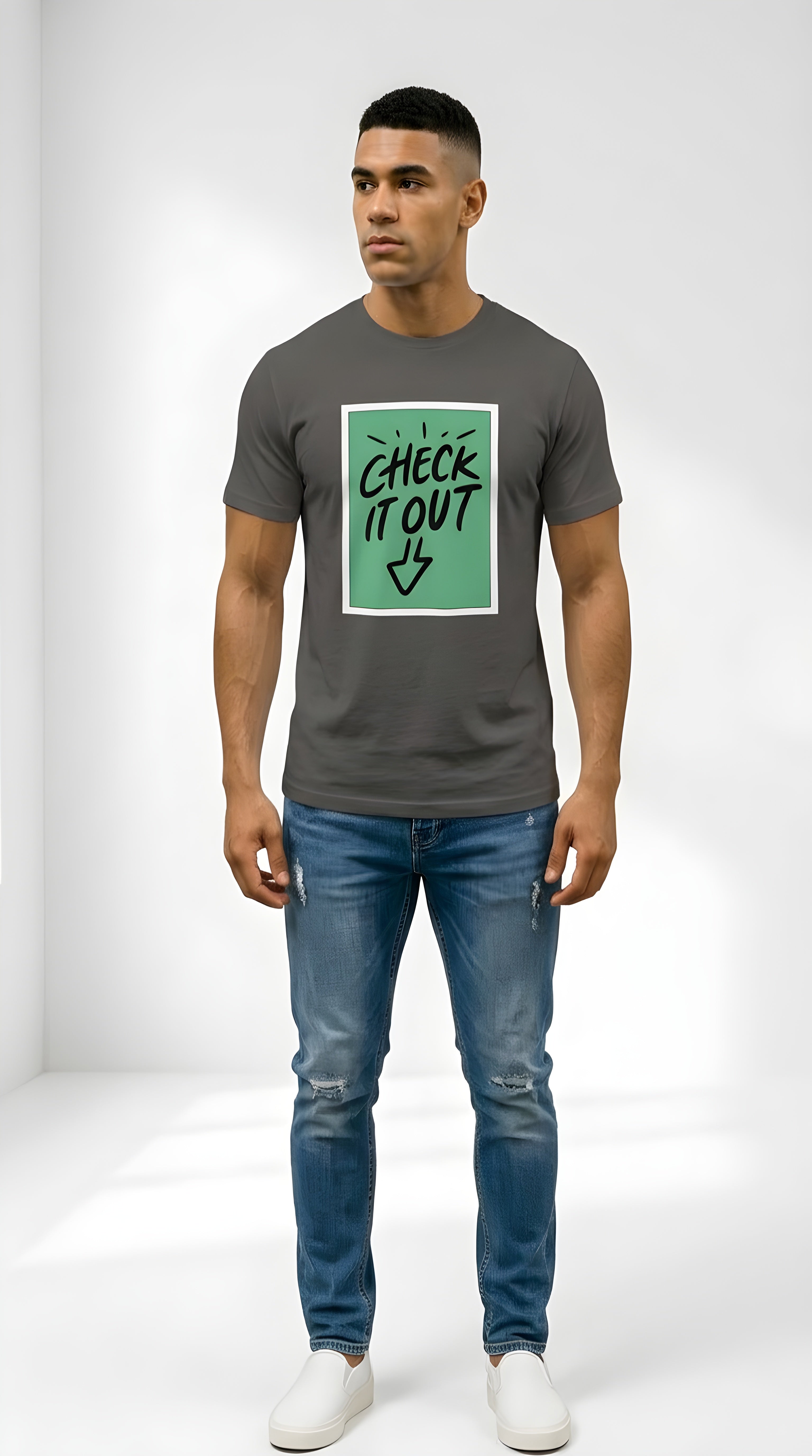 Mens Check IT Out  organic mid-light Tee