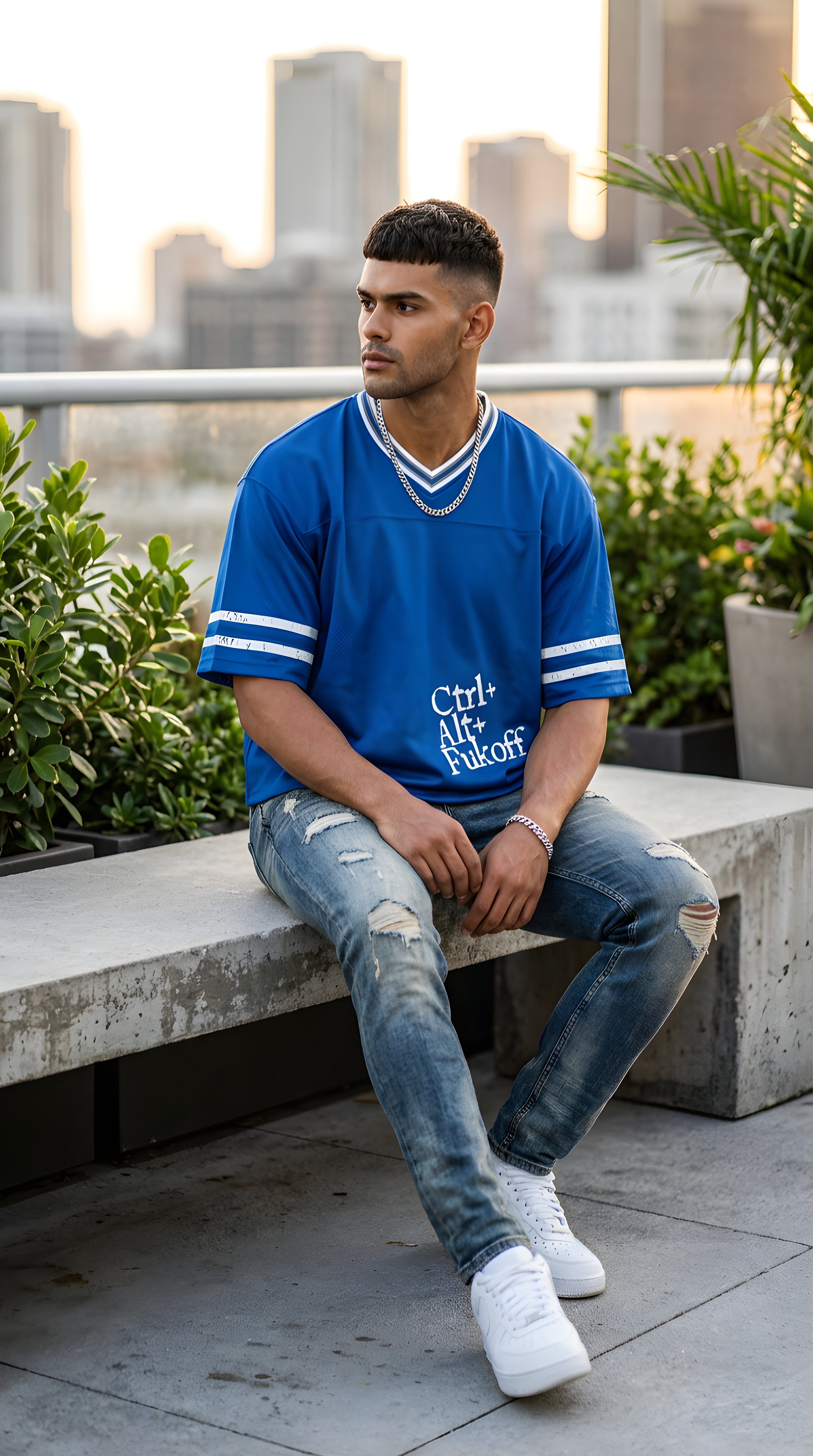 MENS CTRLALT FUKOF' Unisex Boxy Striped Soccer Jersey