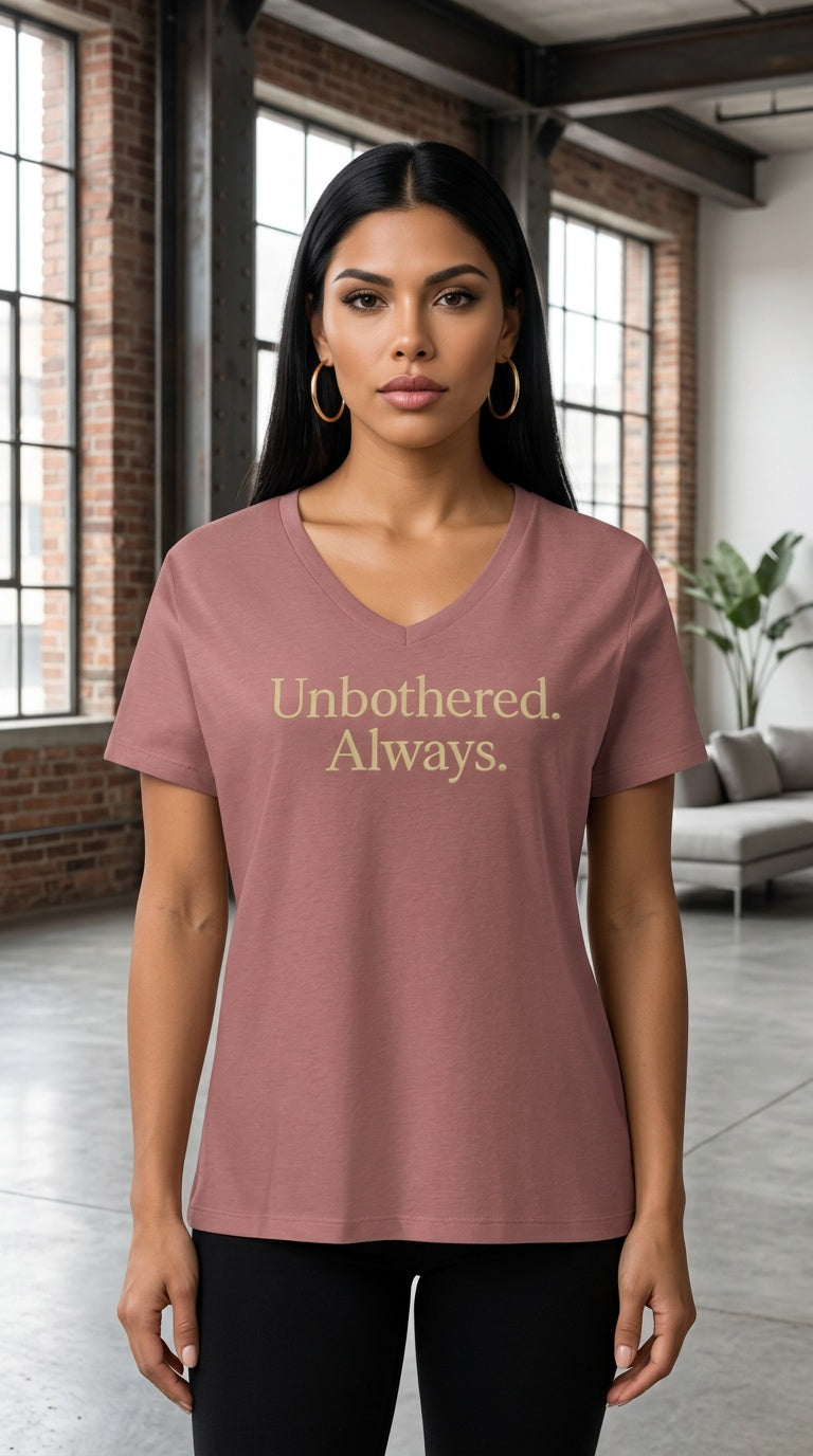 Womens ' UNBOTHERED ALWAYS ' relaxed v-neck Tee