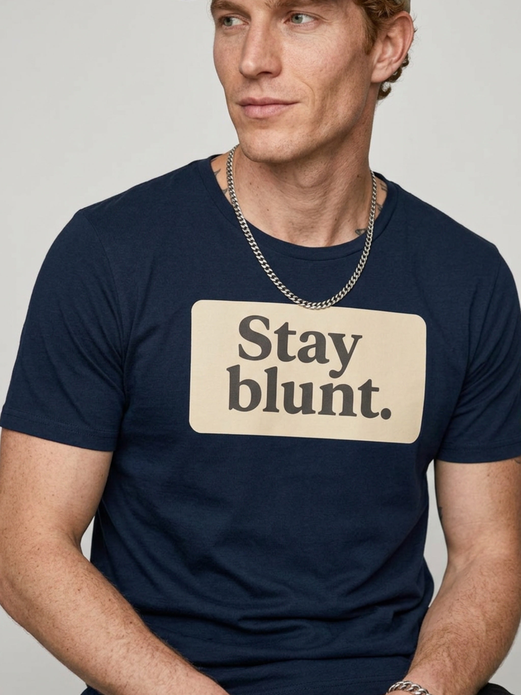 MENS 'STAY B&B'  organic mid-light TEE