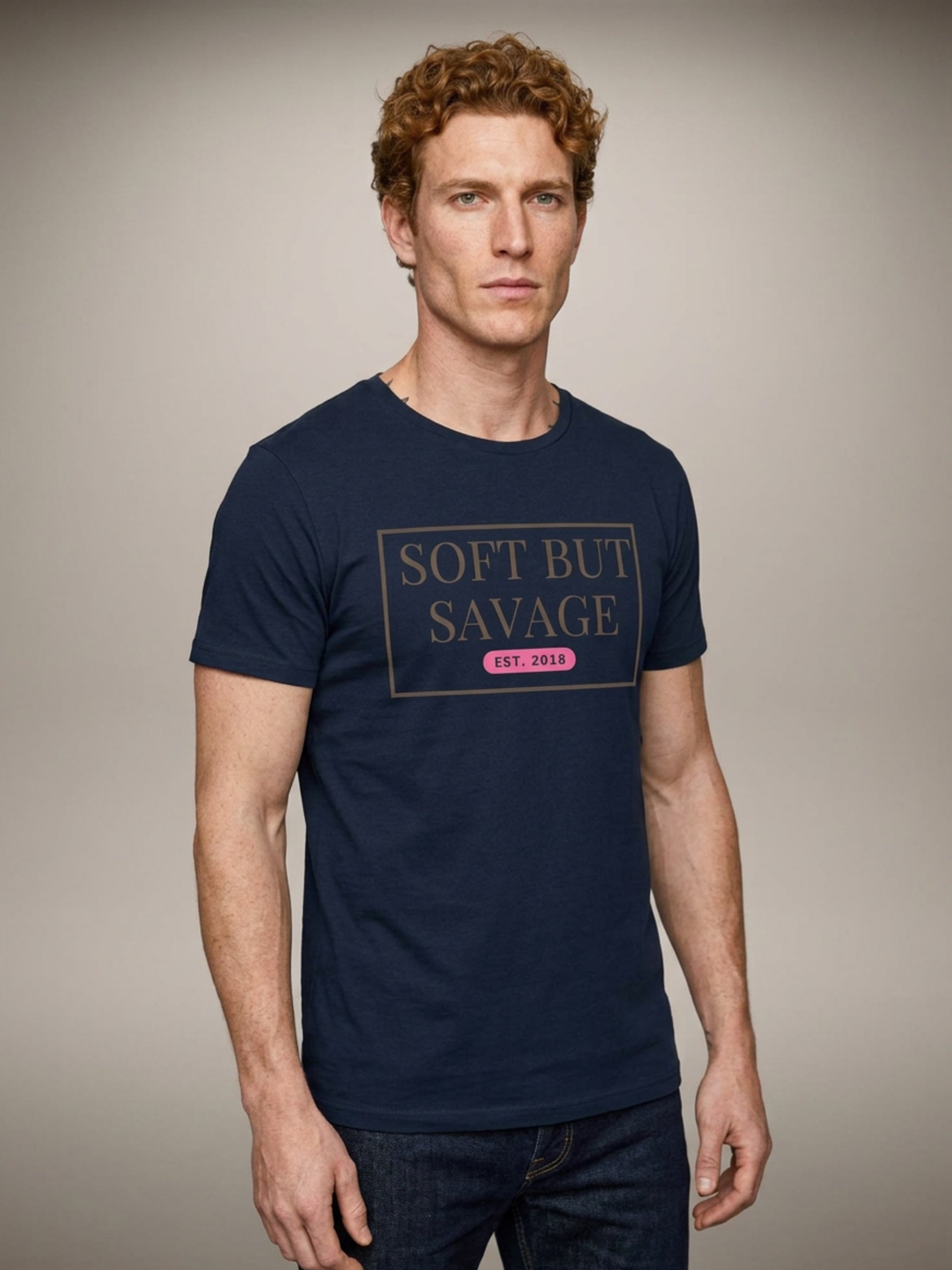 MENS 'SOFT SAVAGE' organic mid-light TEE