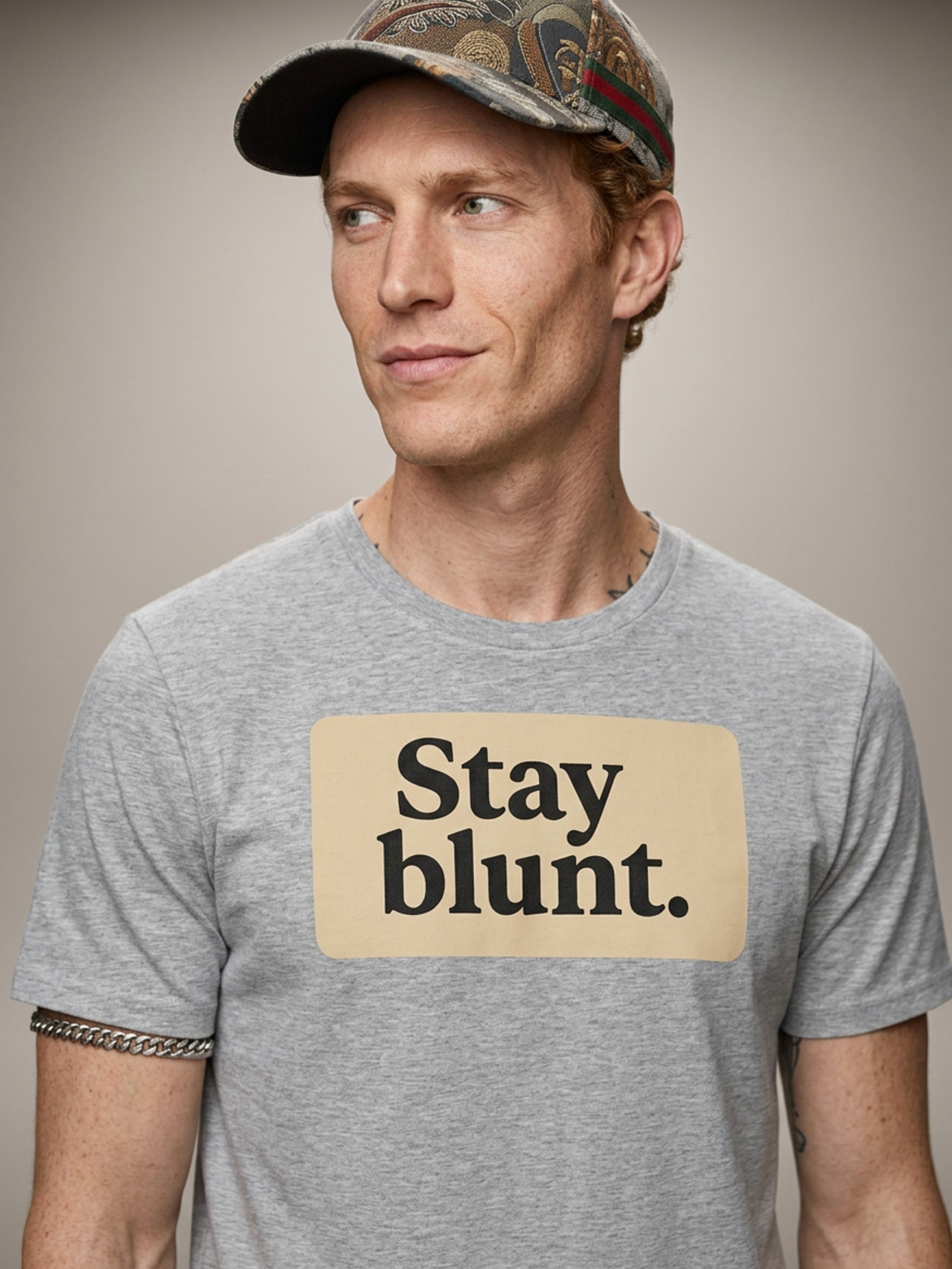 MENS 'STAY B&B'  organic mid-light TEE