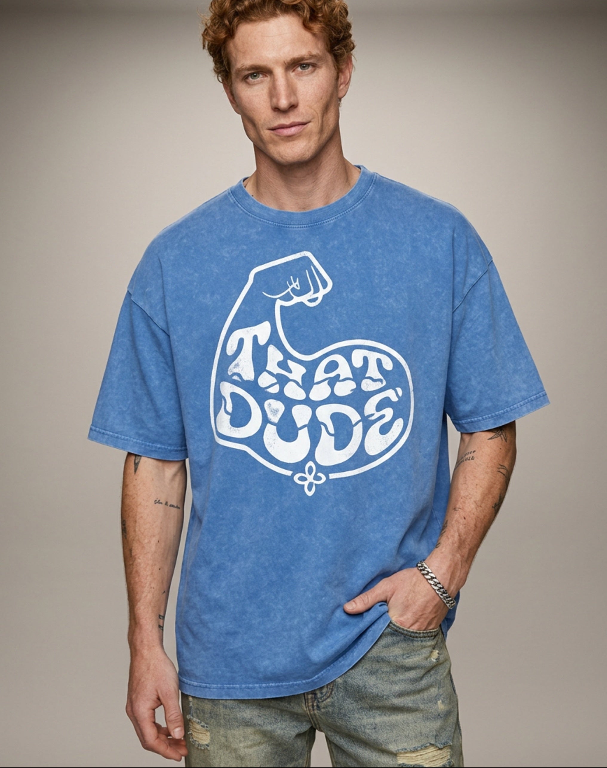 MENS 'THAT DUDE' Snow Washed Oversized Cotton TEE