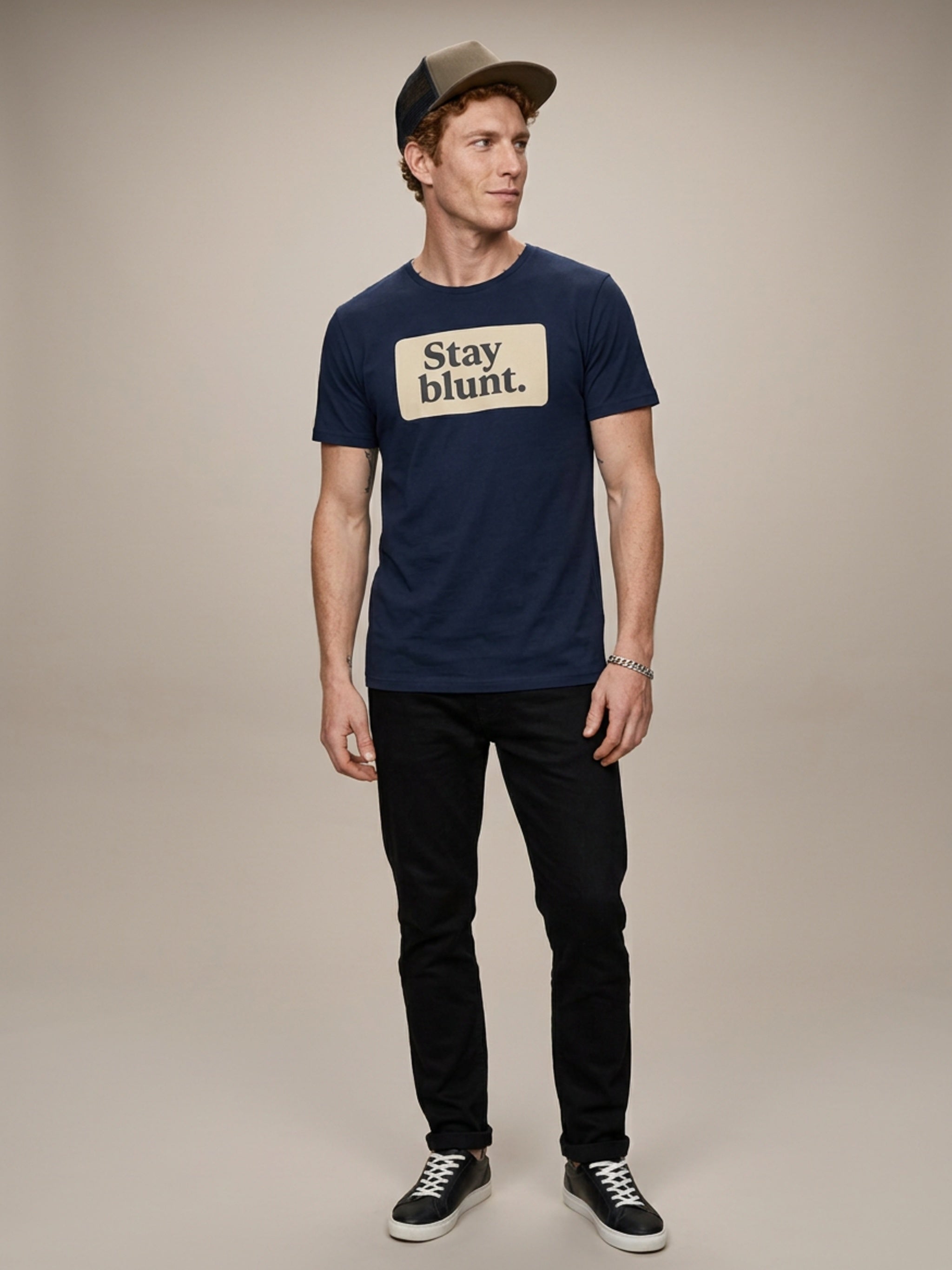 MENS 'STAY B&B'  organic mid-light TEE