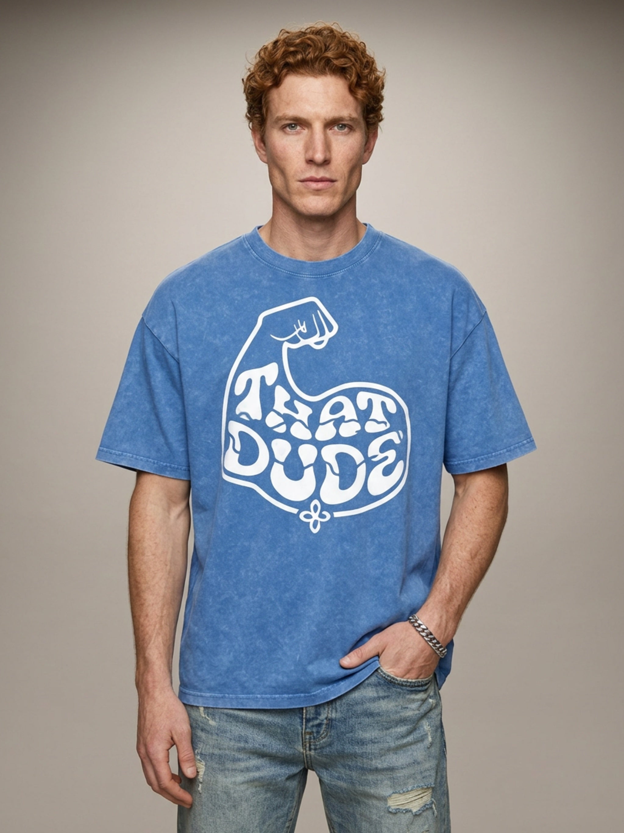 MENS 'THAT DUDE' Snow Washed Oversized Cotton TEE