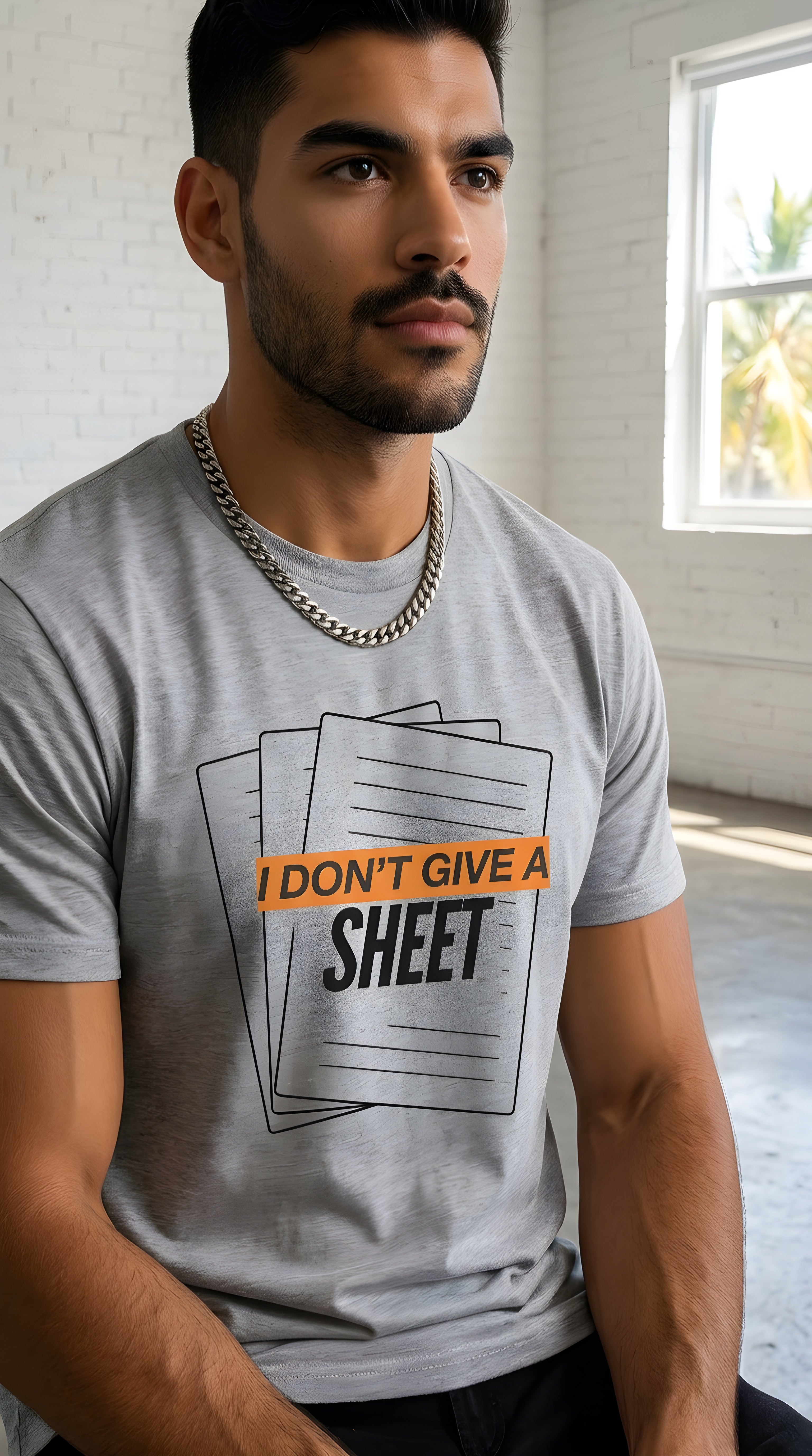 Mens 'I DONT GIVE A SHEET" organic mid-light  Tee