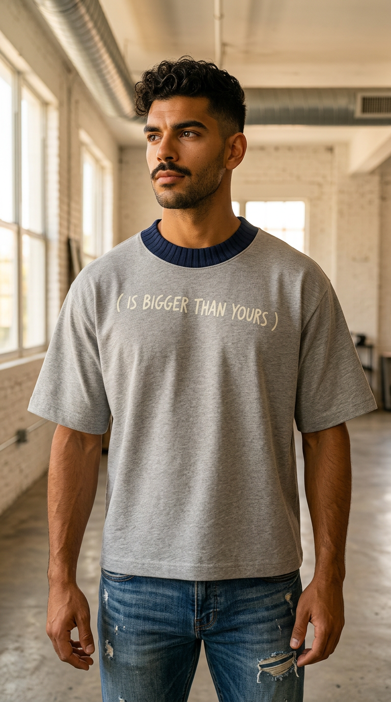 Mens ' MY SPIRITUAL EGO' DUEL HUE Heavyweight Boxy Tee