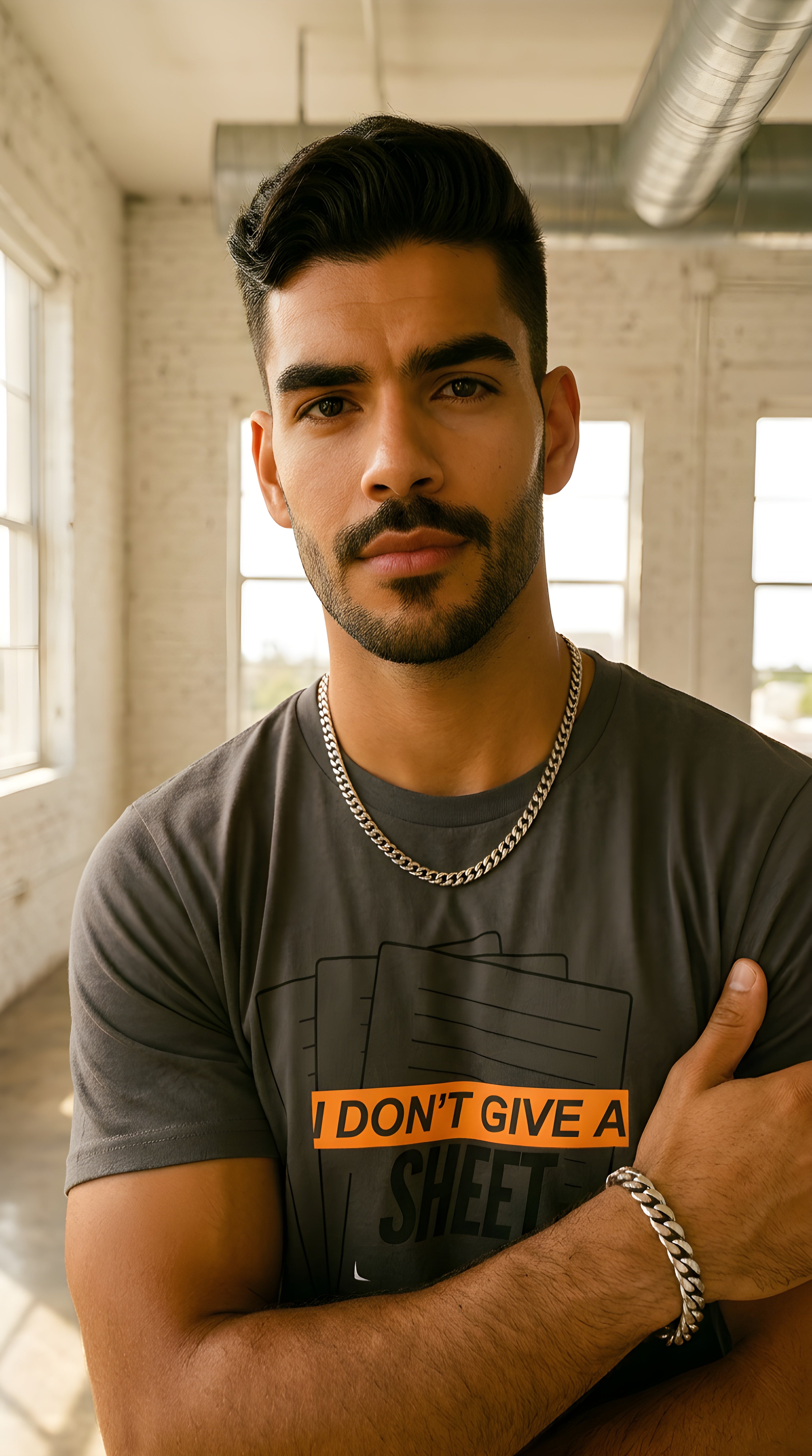Mens 'I DONT GIVE A SHEET" organic mid-light  Tee