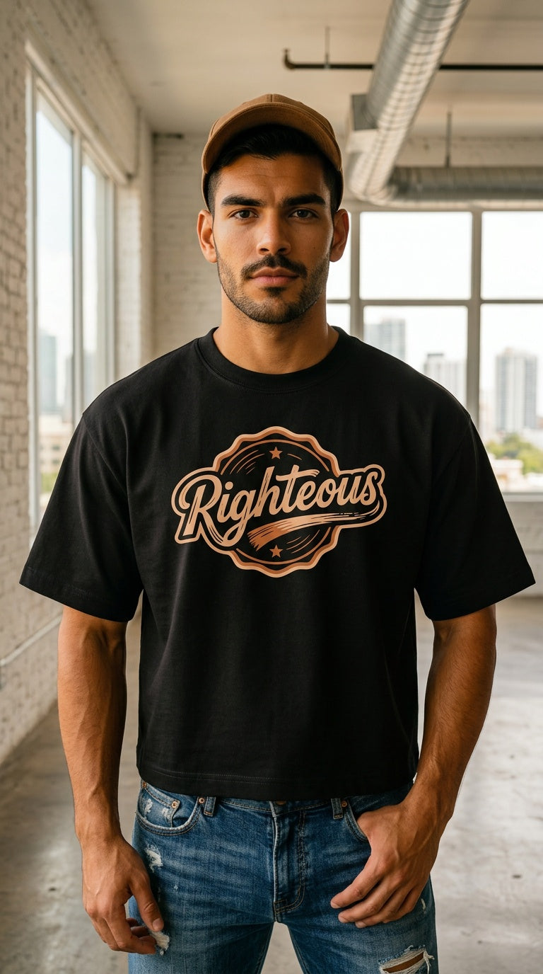 MENS ' RIGHTEOUS ' Heavyweight Boxy TEE