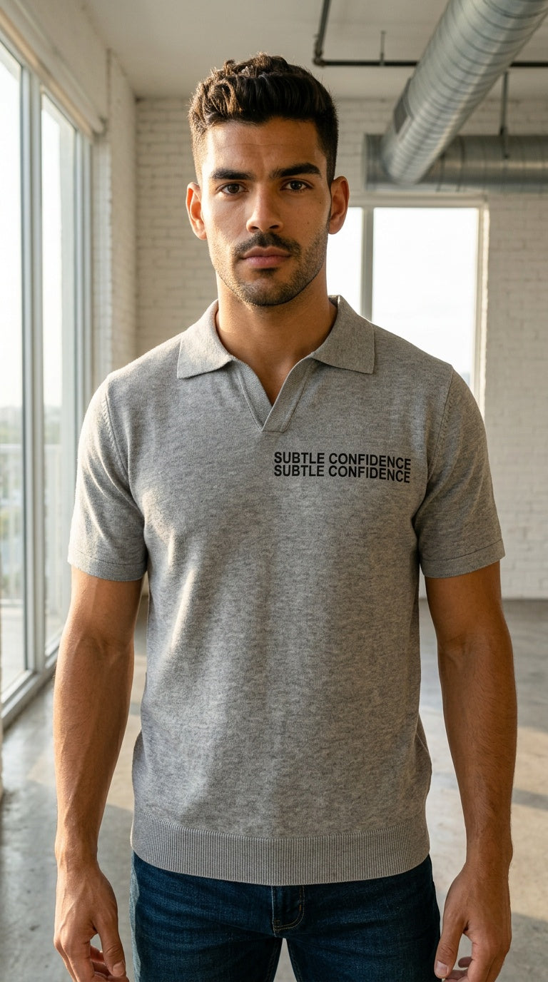 MENS ' SUBTLE CONFIDENCE' Heavyweight Oversized Polo Shirt
