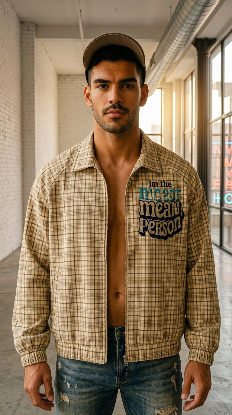 Unisex Plaid Full-Zip Track Jacket