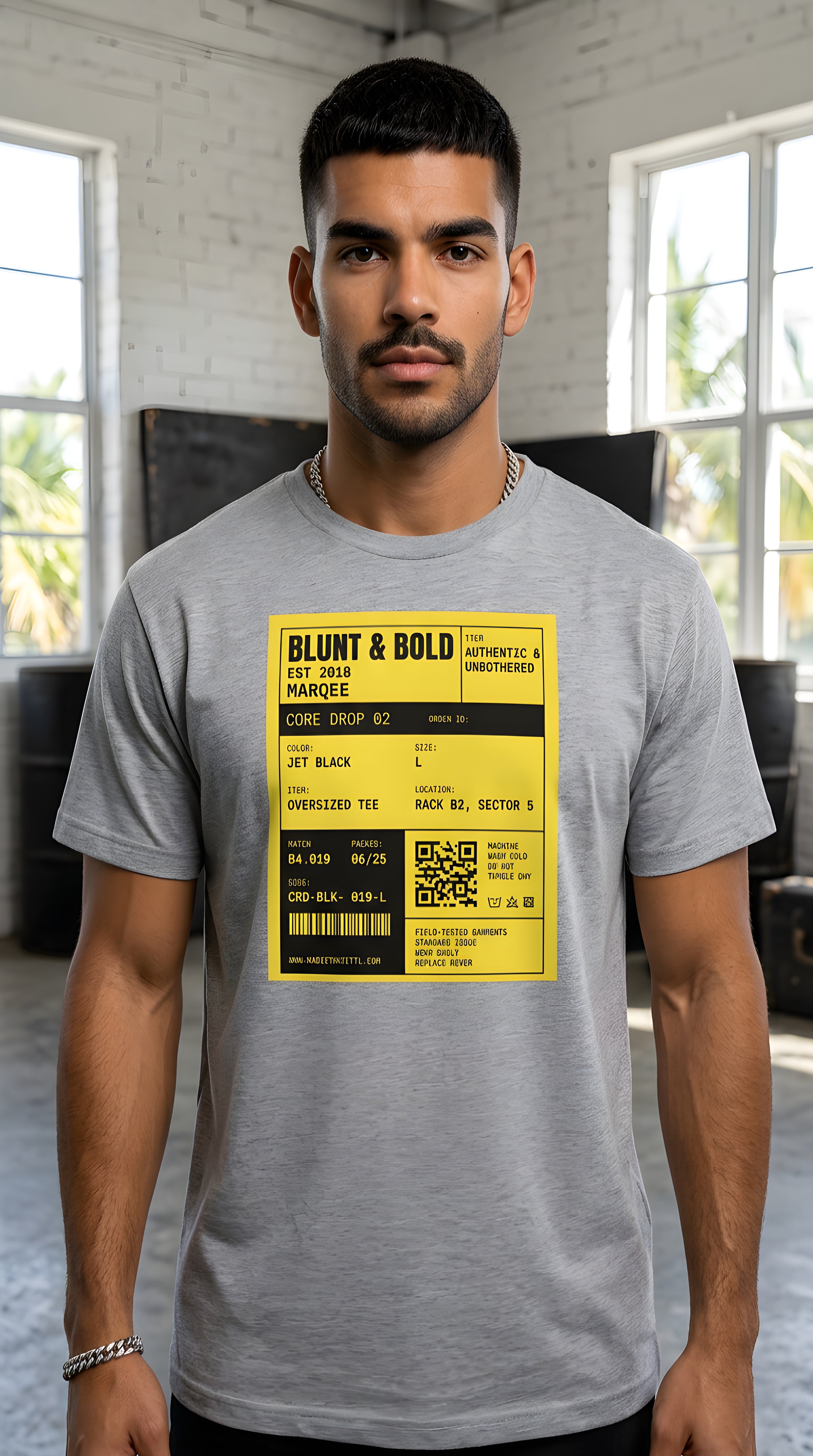 MENS ' BLUNT BOLD MARQ ' organic mid-light Tee