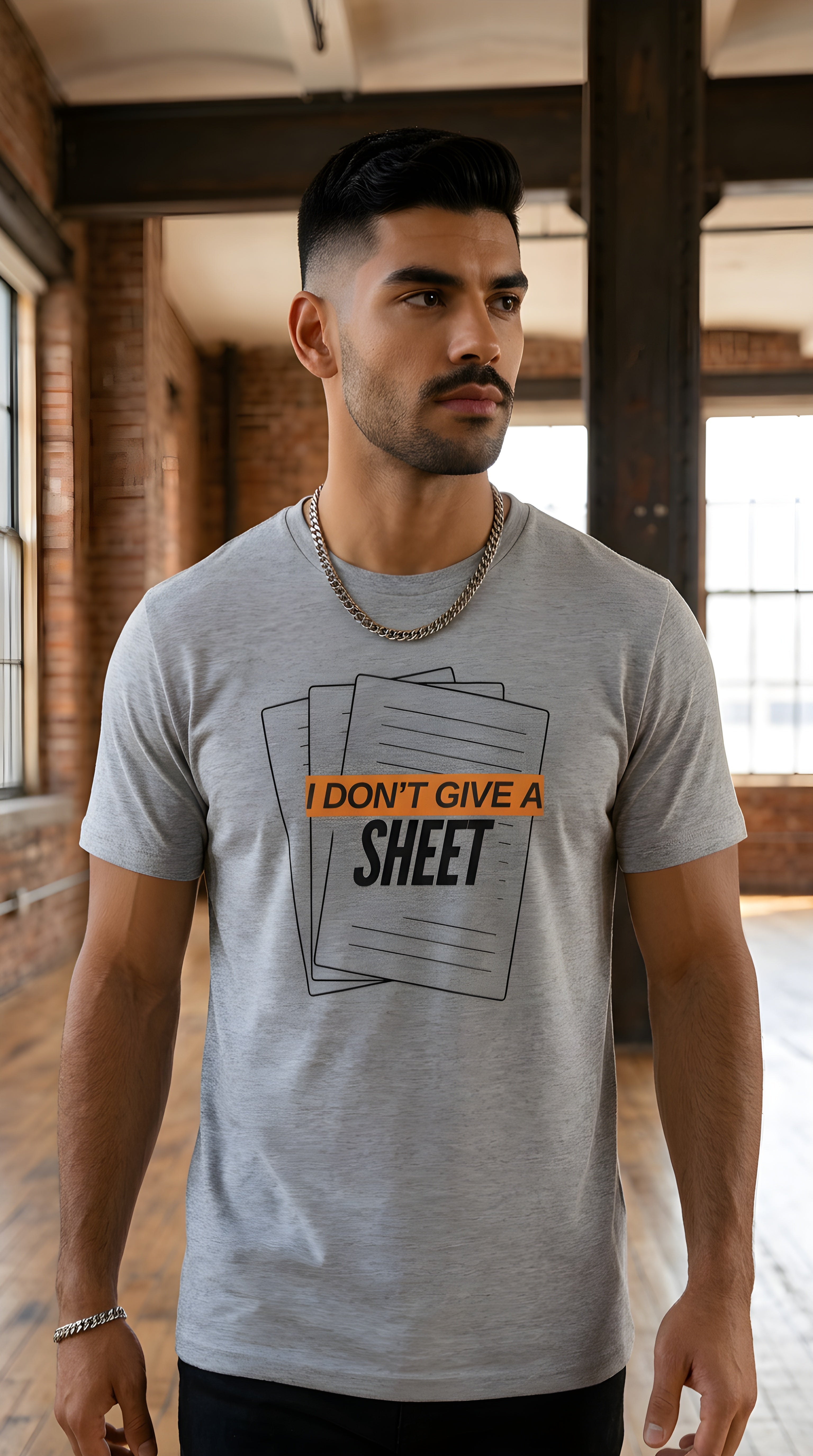 Mens 'I DONT GIVE A SHEET" organic mid-light  Tee